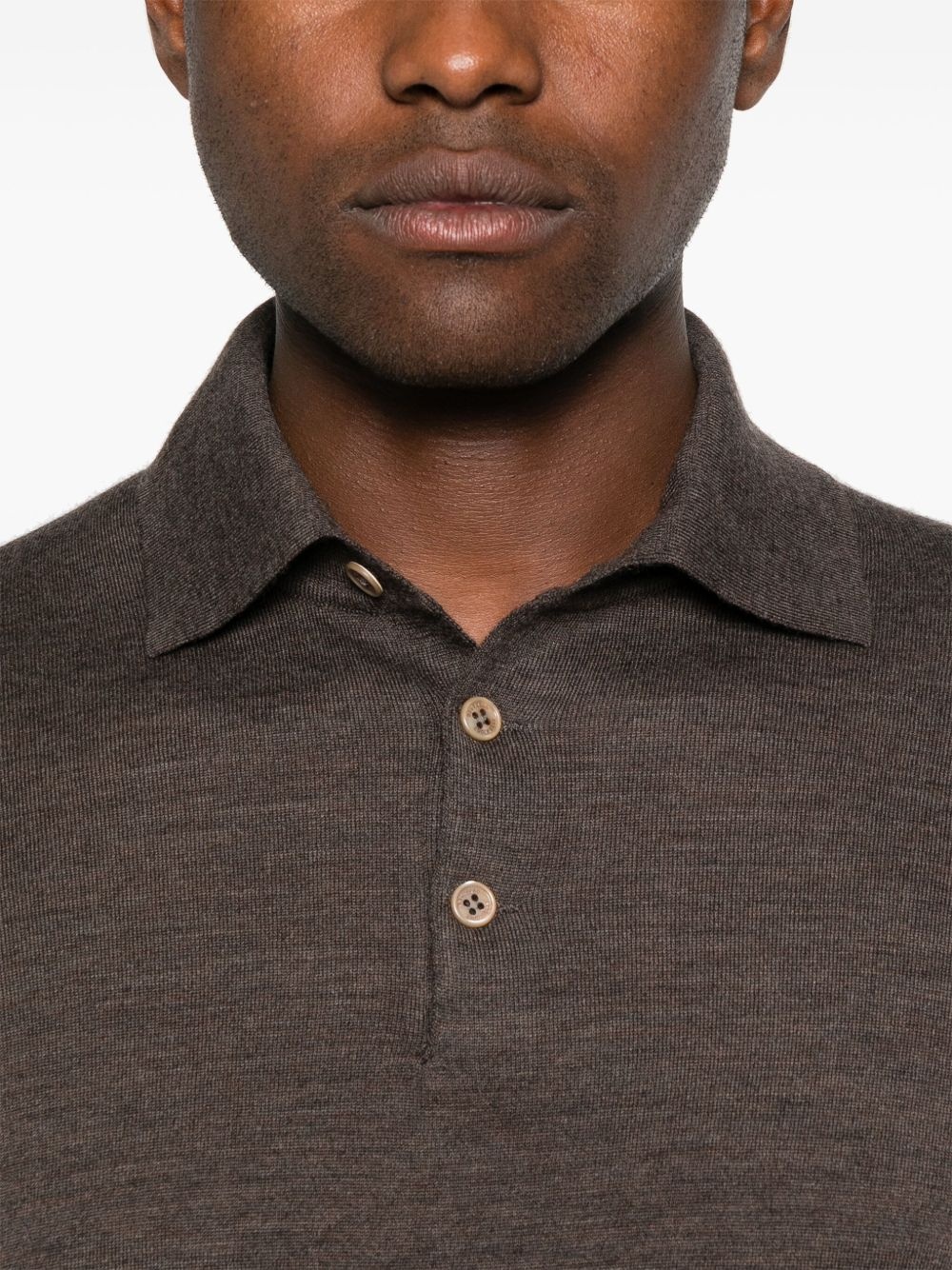 virgin wool-blend polo shirt - 4