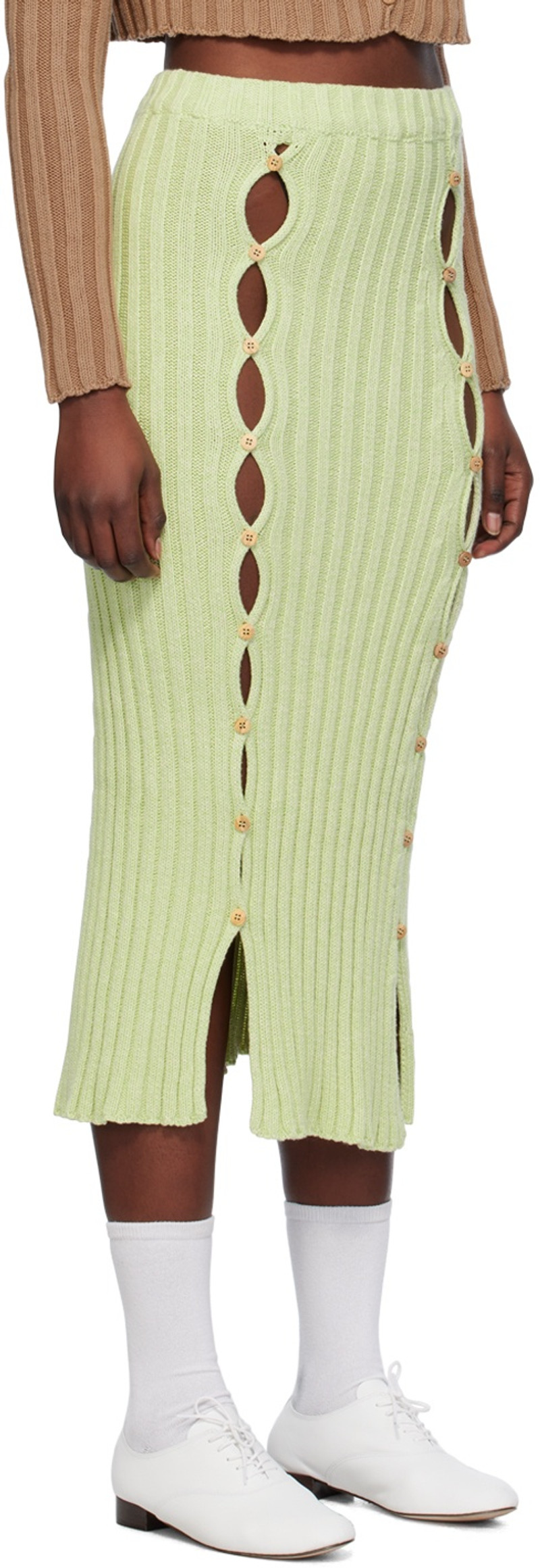 BASERANGE Green Loulou Maxi Skirt outlook