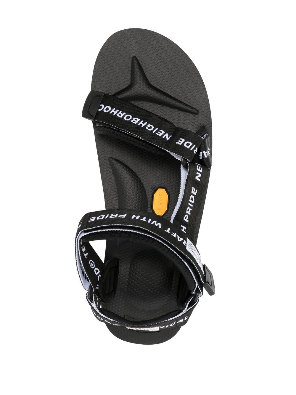 logo-tape flat sandals - 4