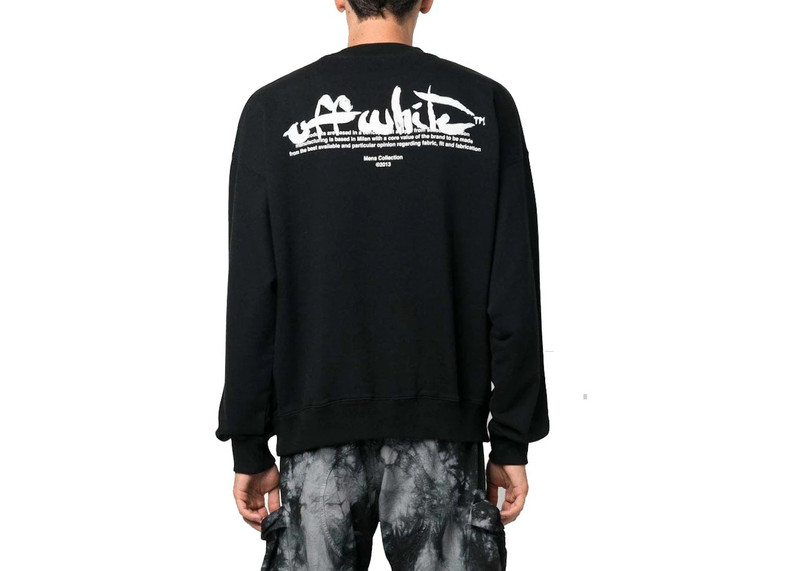 Off-White OFF-WHITE Paint Script Skate Crewneck Black/ White outlook