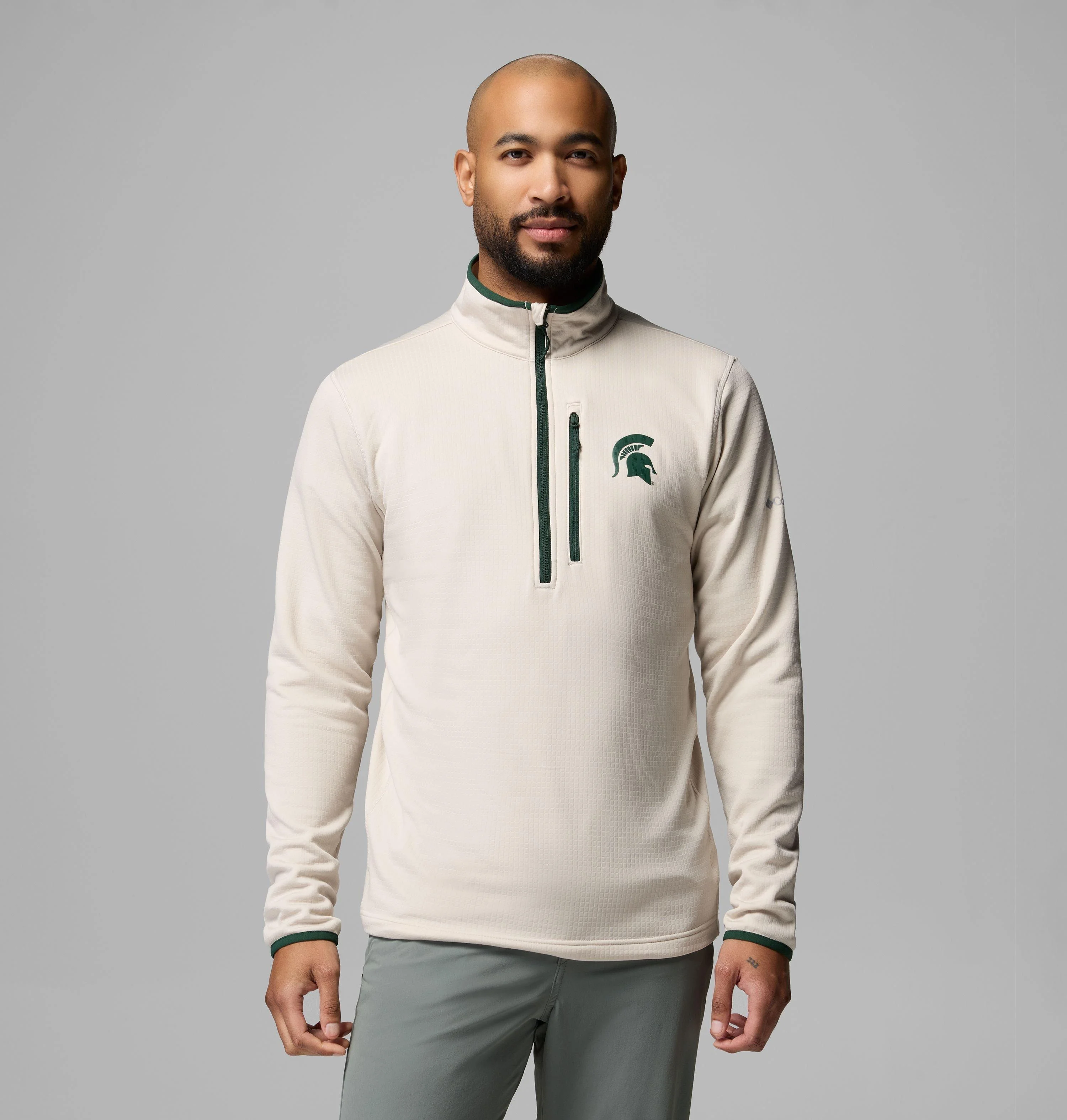 Men's Collegiate Essential Hike Grid Fleece Half Zip - Michigan - 1