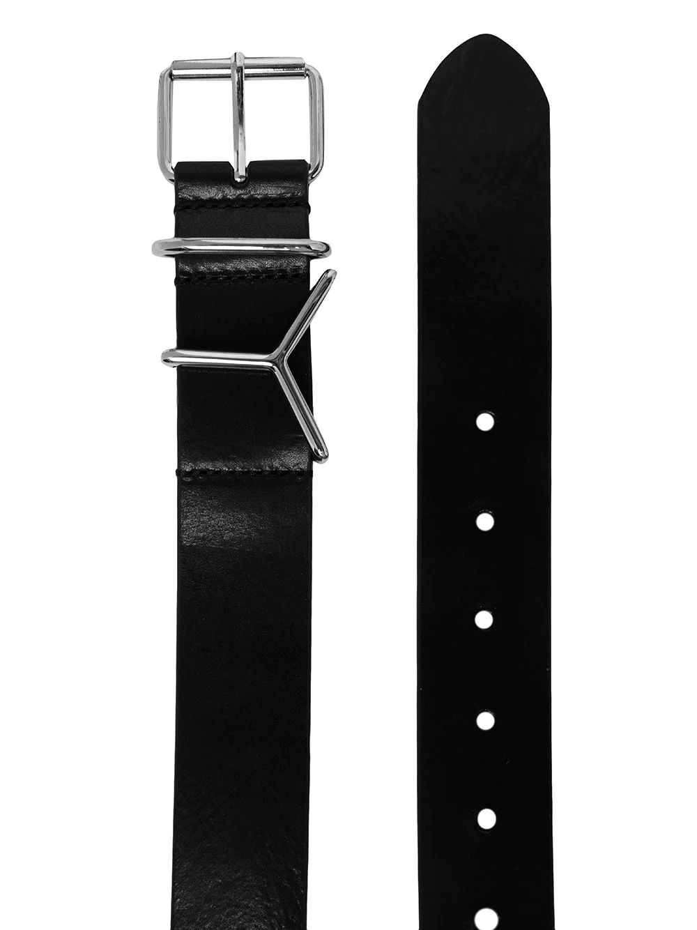 buckle-fastening leather belt - 2