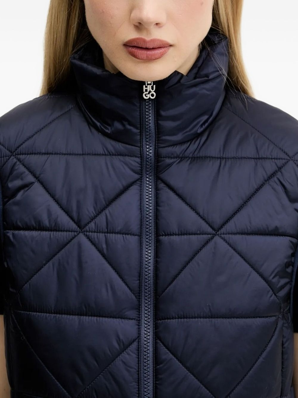 quilted diamond-pattern vest - 3