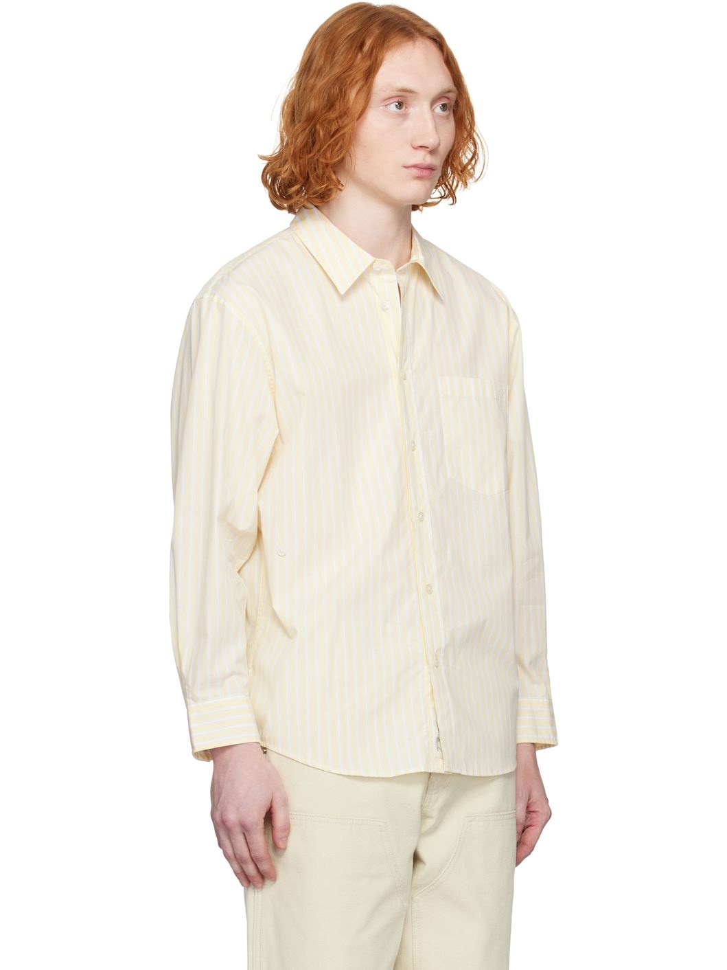 Yellow Oversized Striped Shirt - 2
