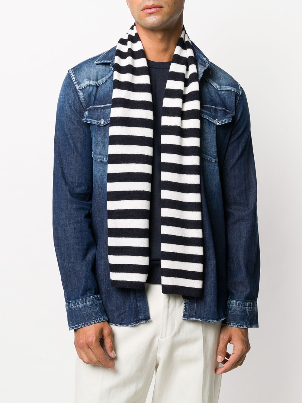 striped wool scarf - 2