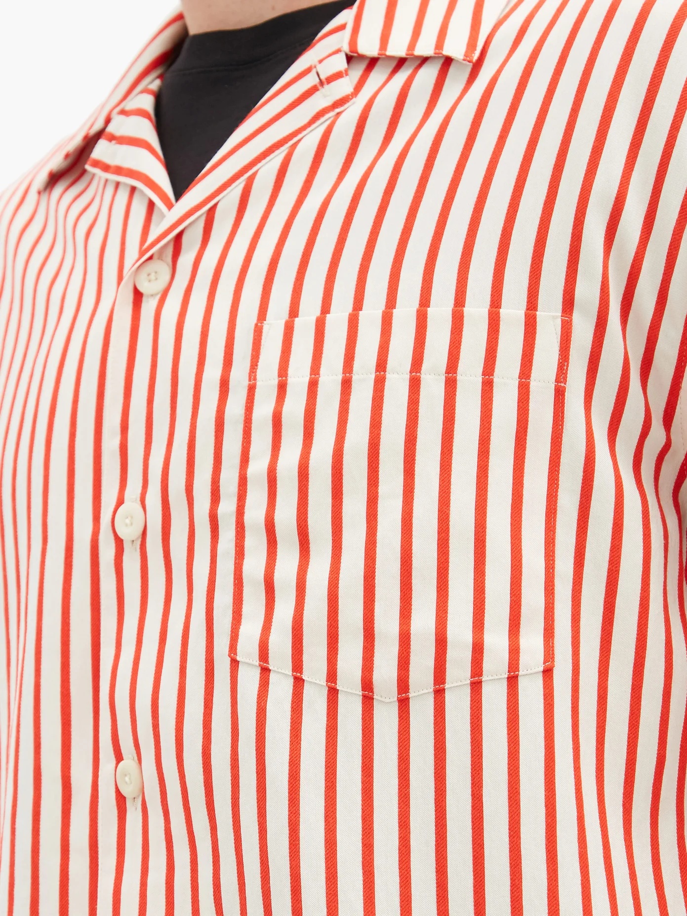 Cuban-collar striped shirt - 4