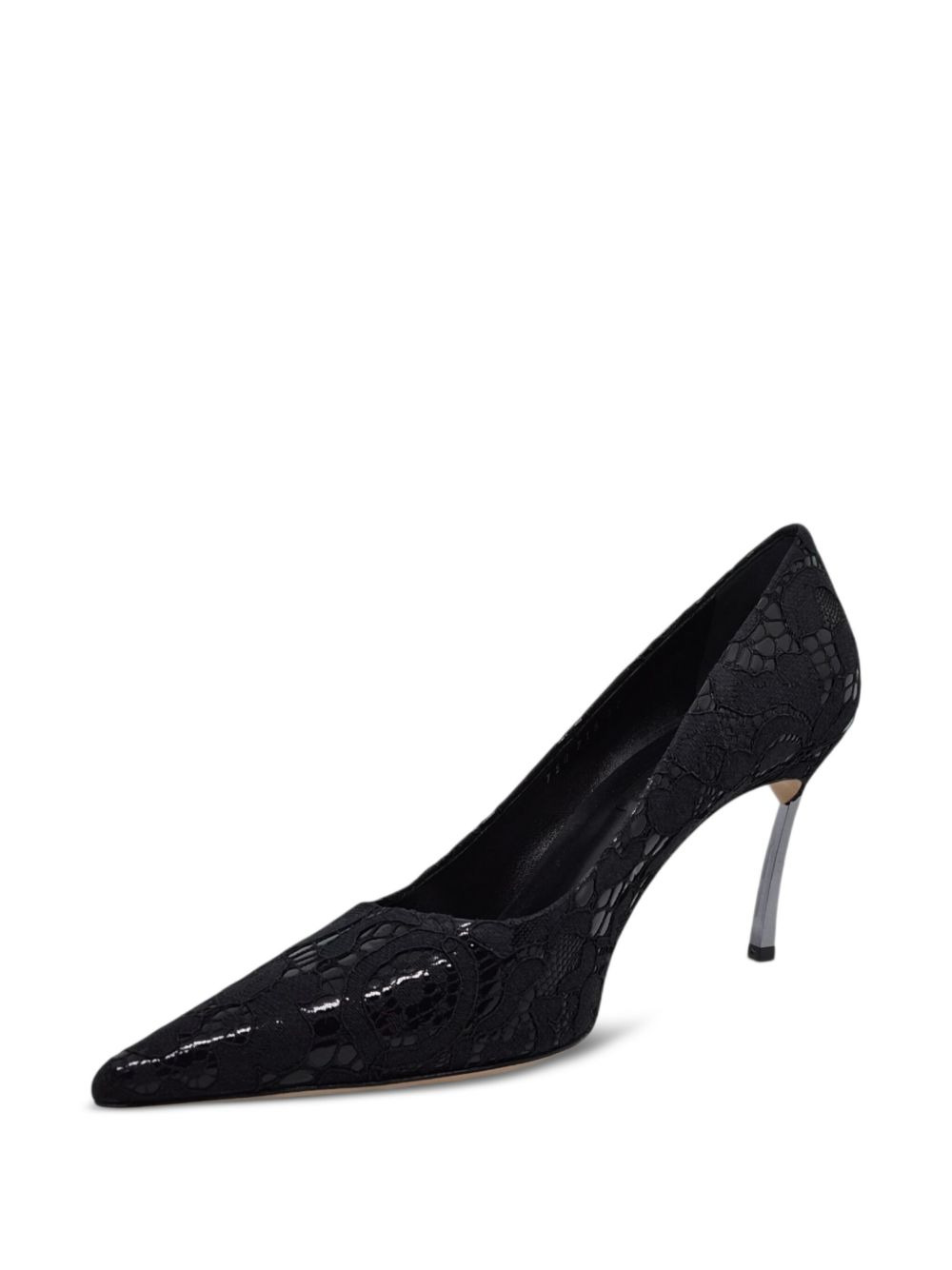lace pointed-toe pumps - 5