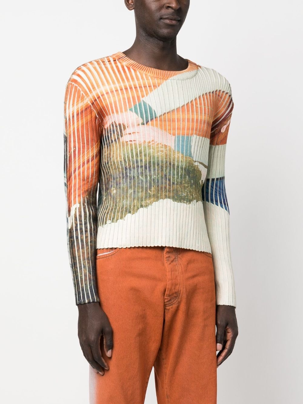 graphic-print ribbed jumper - 4
