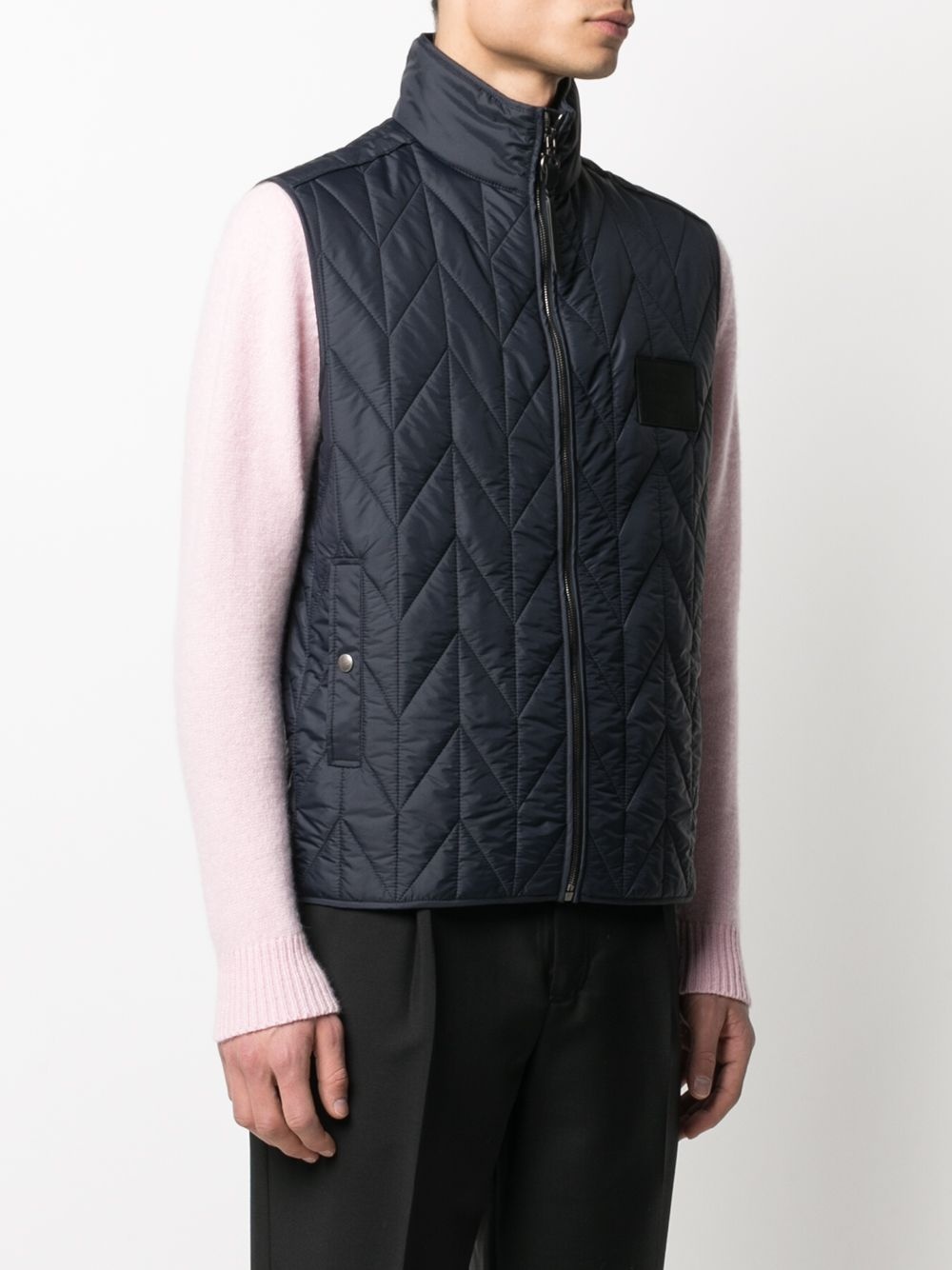 logo patch padded gilet - 3