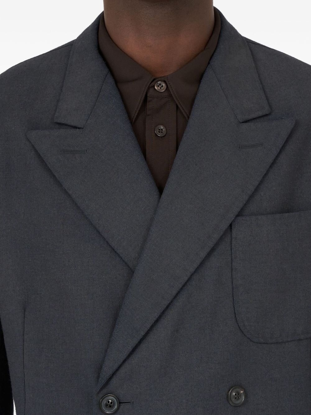 double-breasted patch-pocket jacket - 7