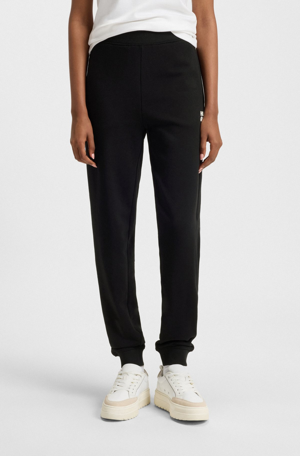 COTTON-TERRY TRACKSUIT BOTTOMS WITH STACKED LOGO - 2