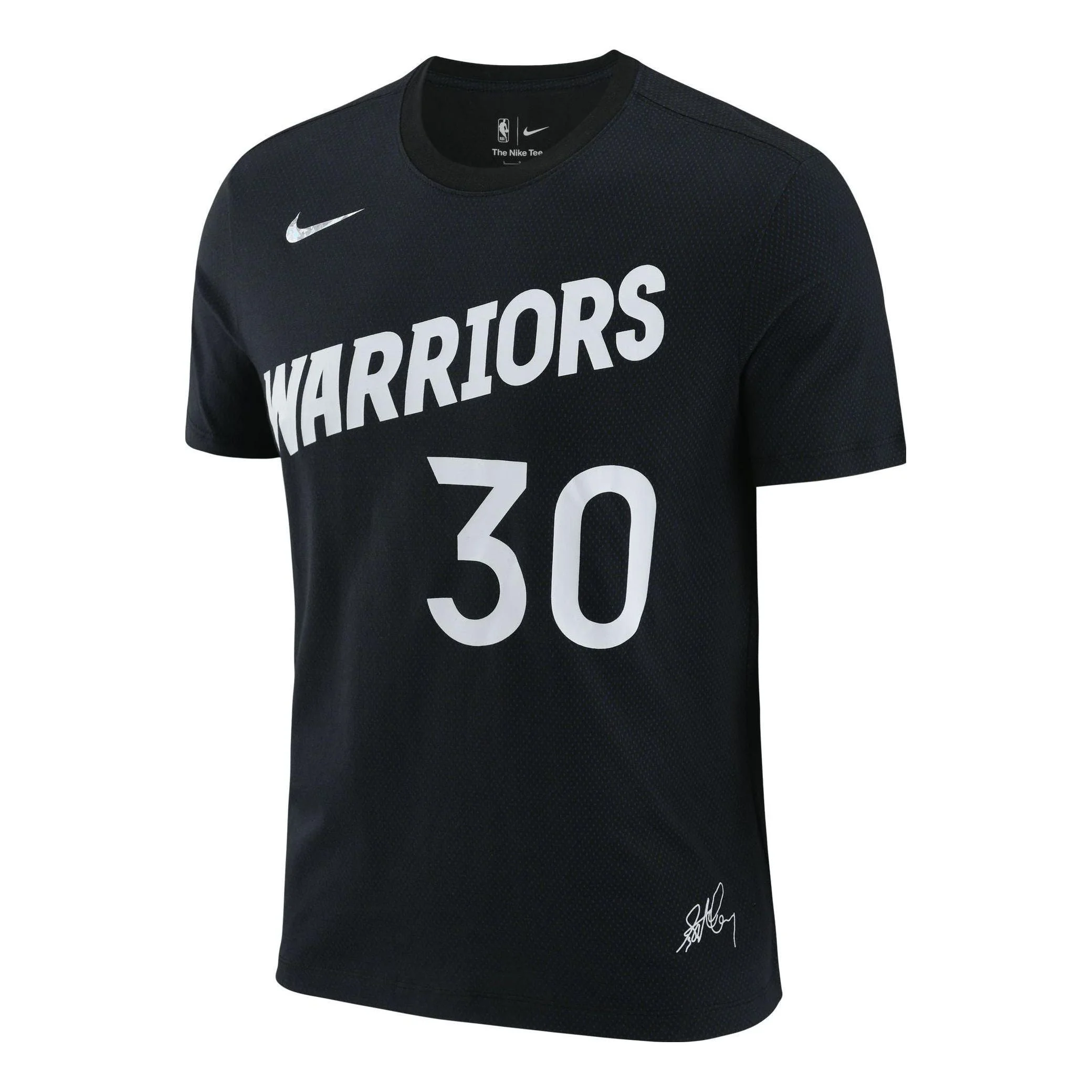Men's Nike Alphabet Numeric Printing Round Neck Pullover Short Sleeve Golden State Warriors Curry 30 - 1