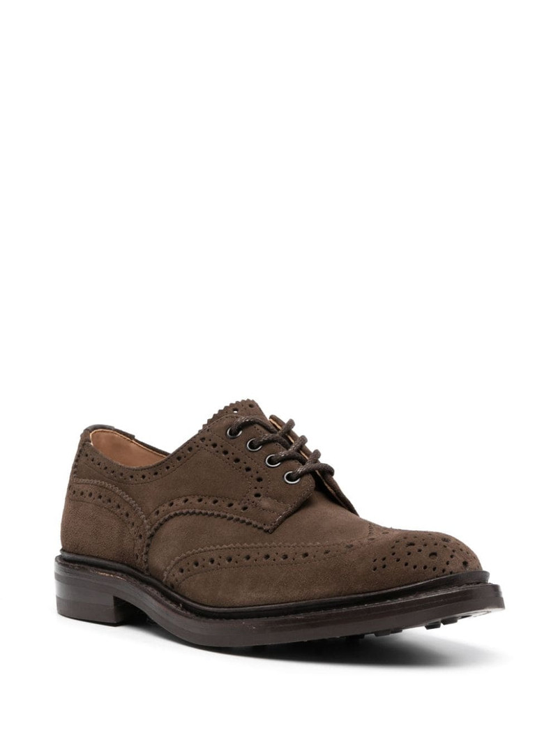 Tricker's brogue-detail suede brogues outlook
