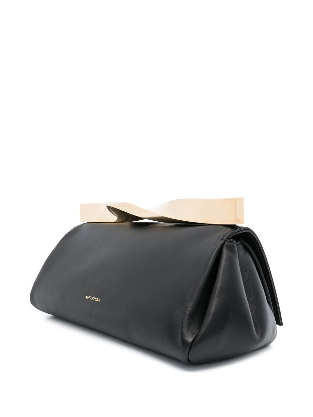 twist leather clutch bag - 3