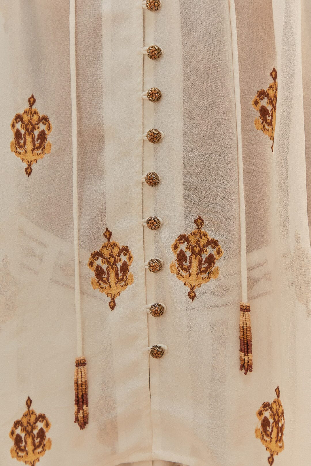 Off-White Anchor Tapestry Embroidered Long Sleeve Blouse - 6