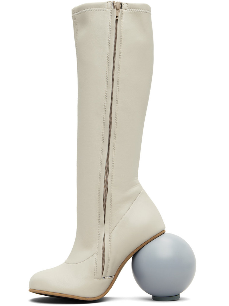 YUME YUME Beige Ball Tall Boots outlook