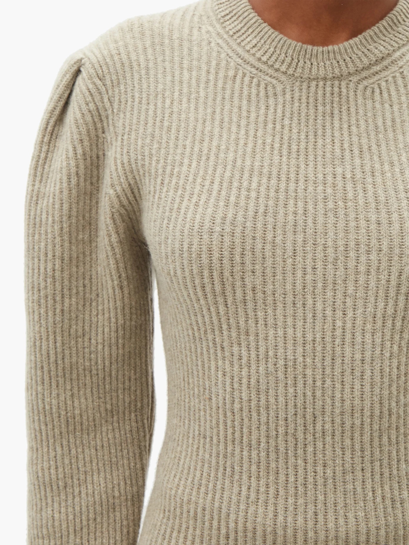 Balloon-sleeve ribbed wool sweater - 3