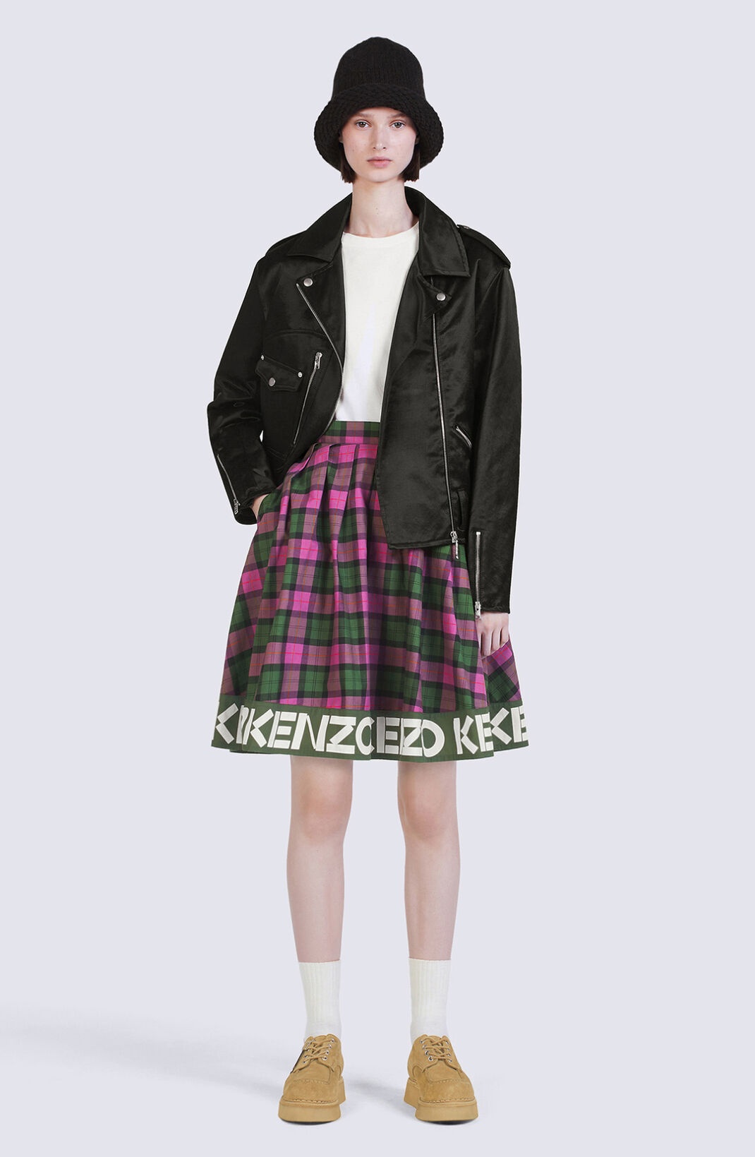 Flared checked skirt - 3