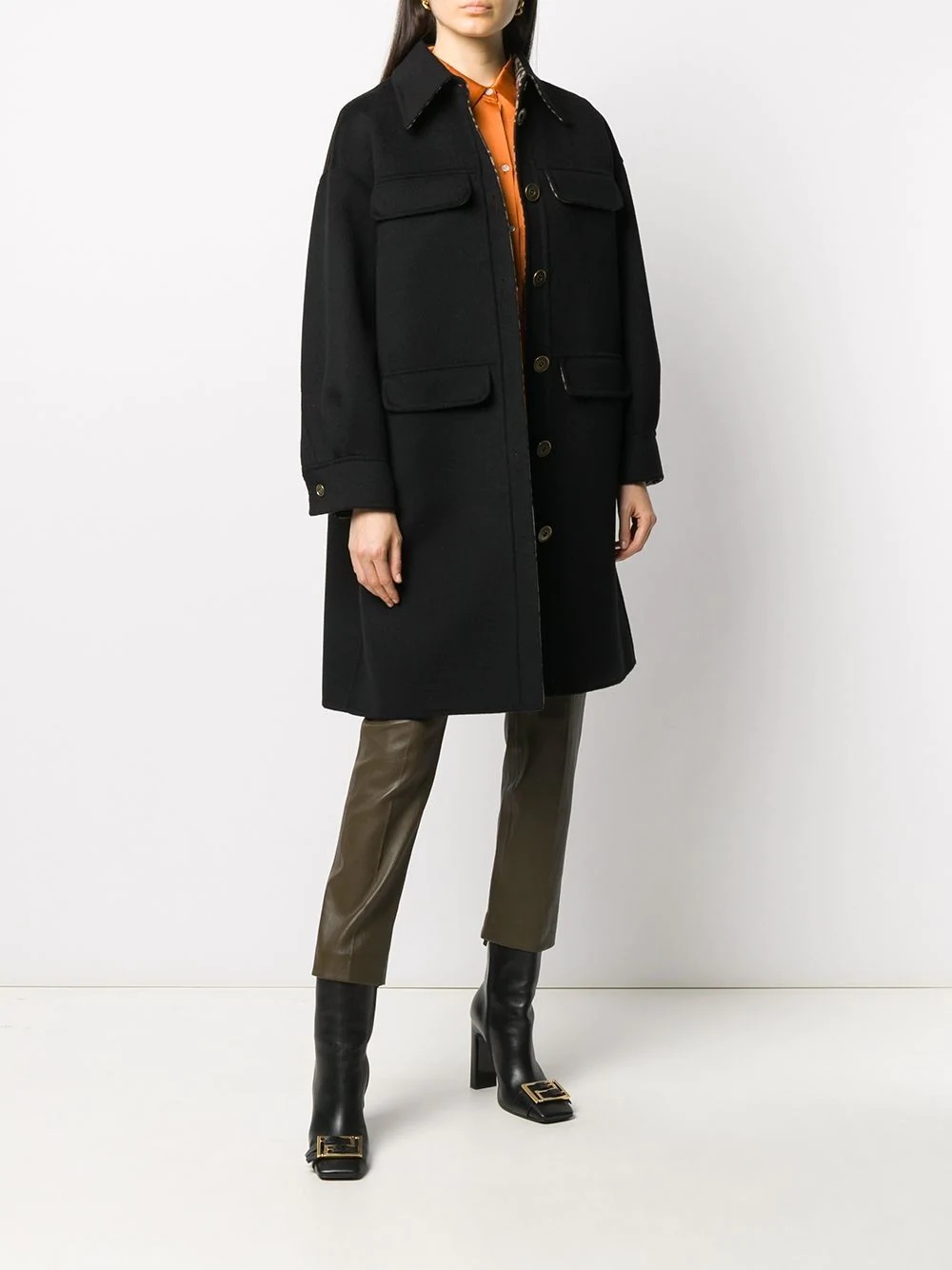 belted single-breasted coat - 8