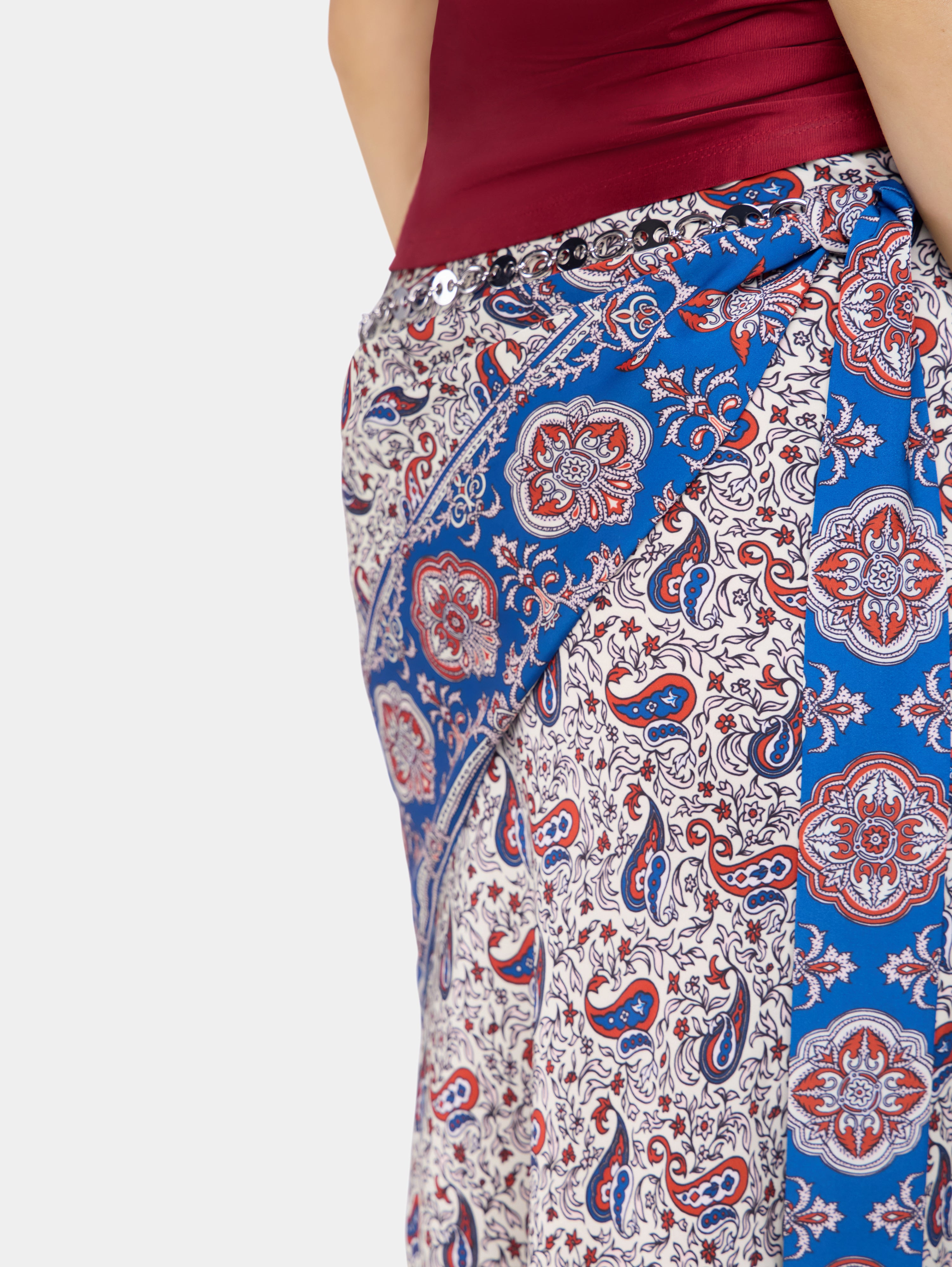 LONG SKIRT IN PRINTED SATIN - 6