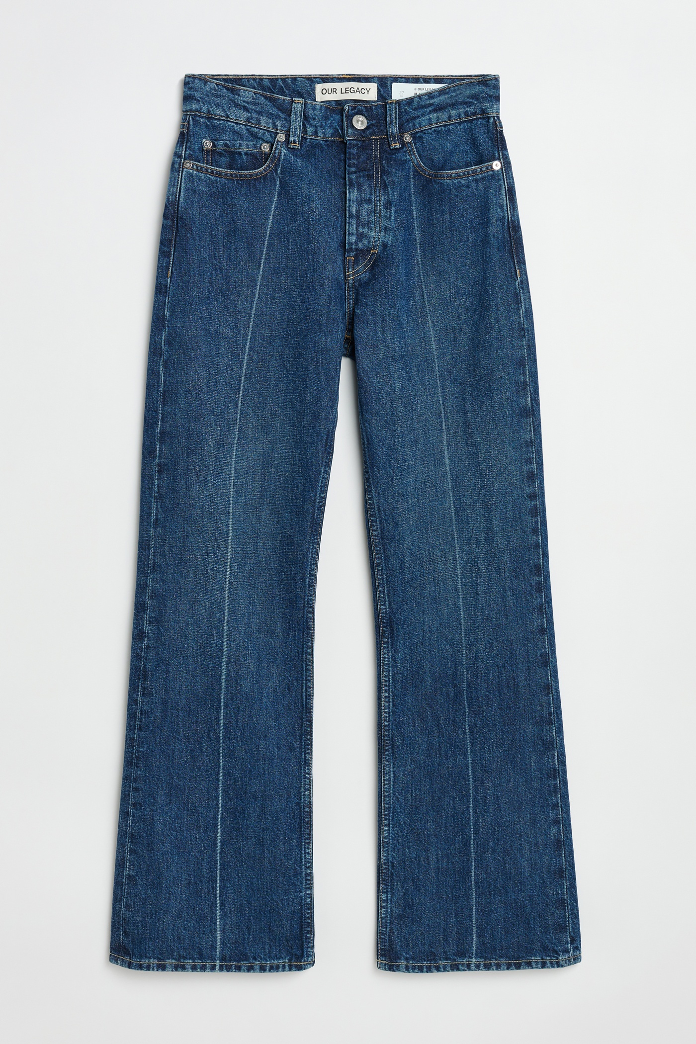 Boot Cut Mid Blue Crease Denim - 1