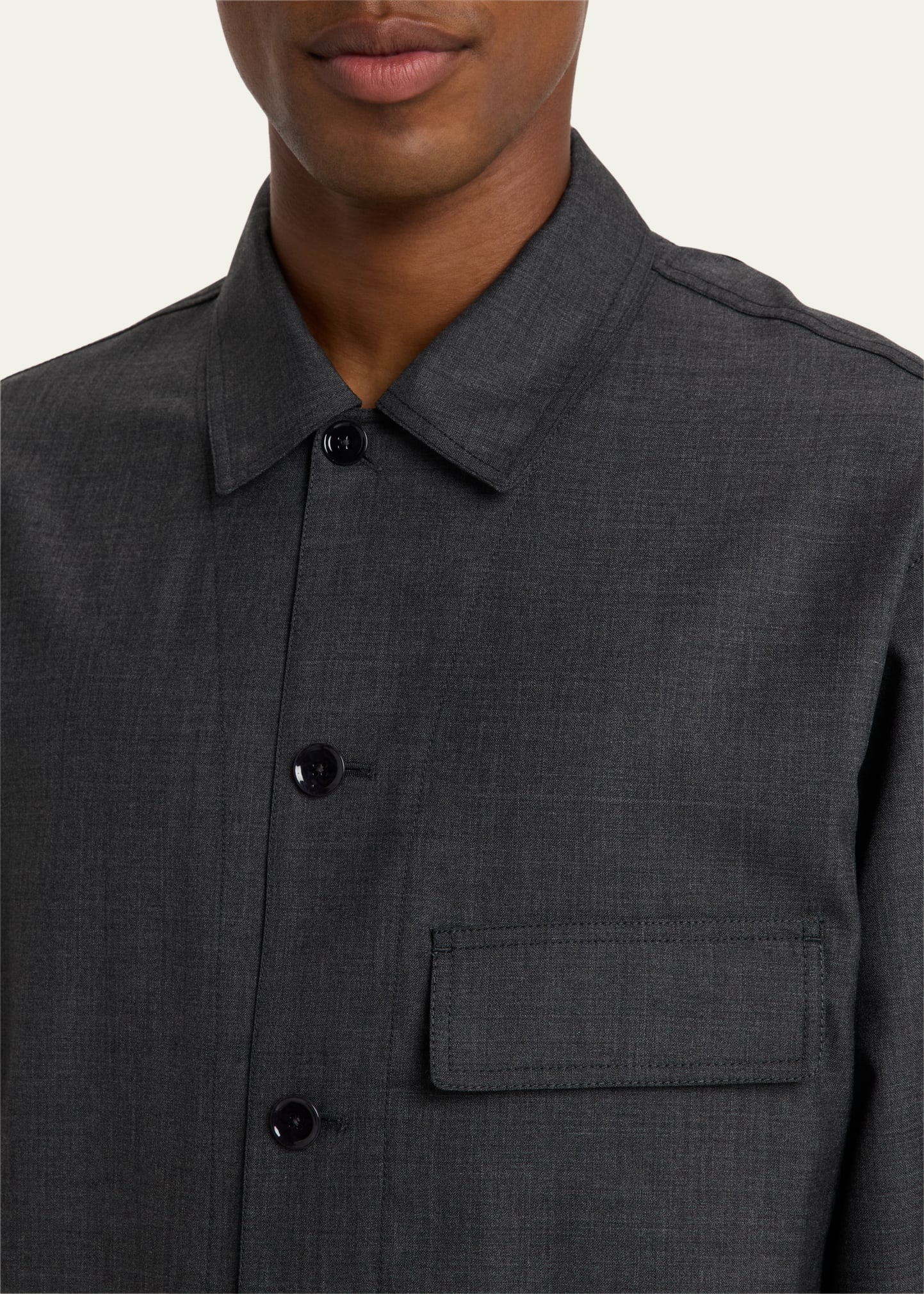 Men's Melange Tailored Overshirt - 5