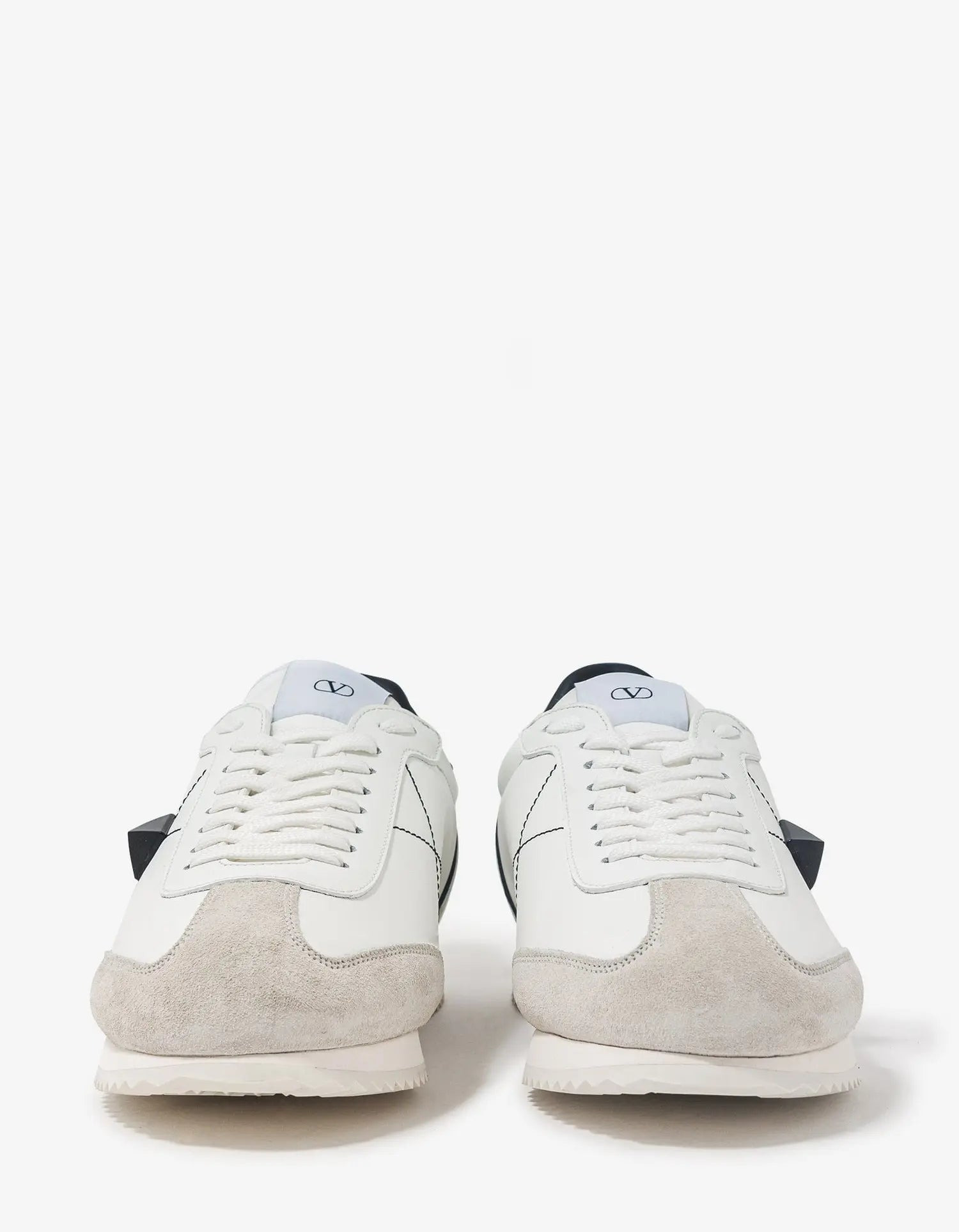 Valentino White Stud Around Trainers - 4