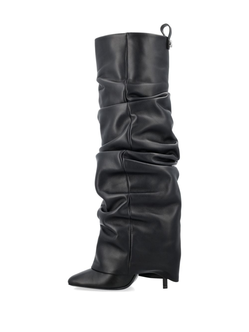 layered knee-high leather boots - 3