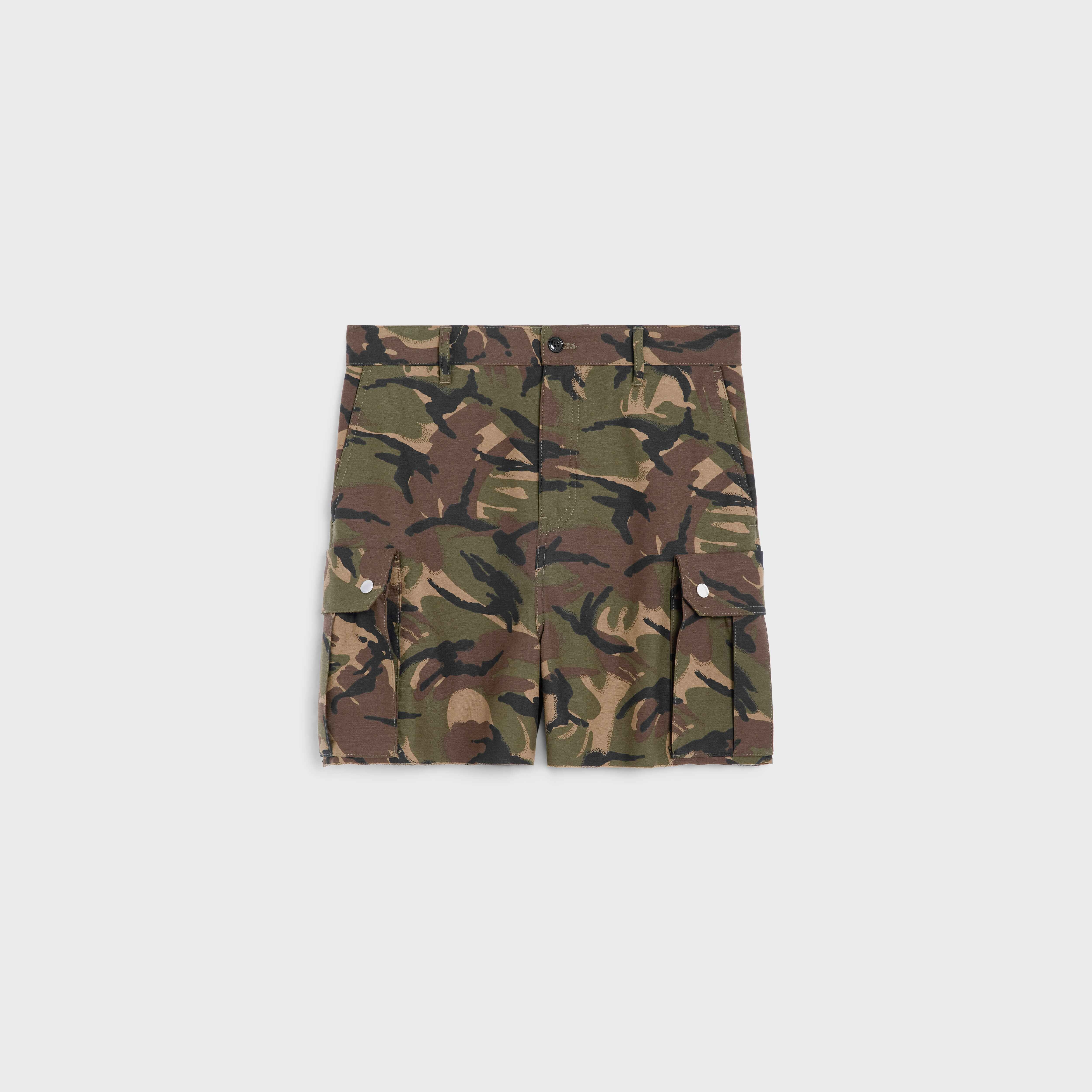 cargo shorts in camouflage cotton - 1