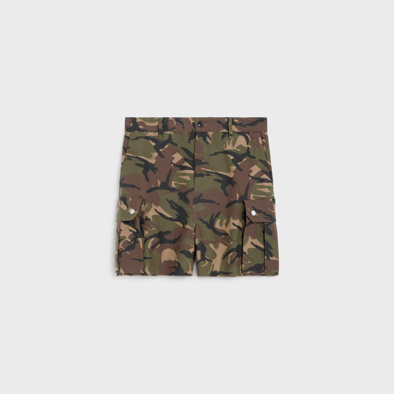cargo shorts in camouflage cotton 1