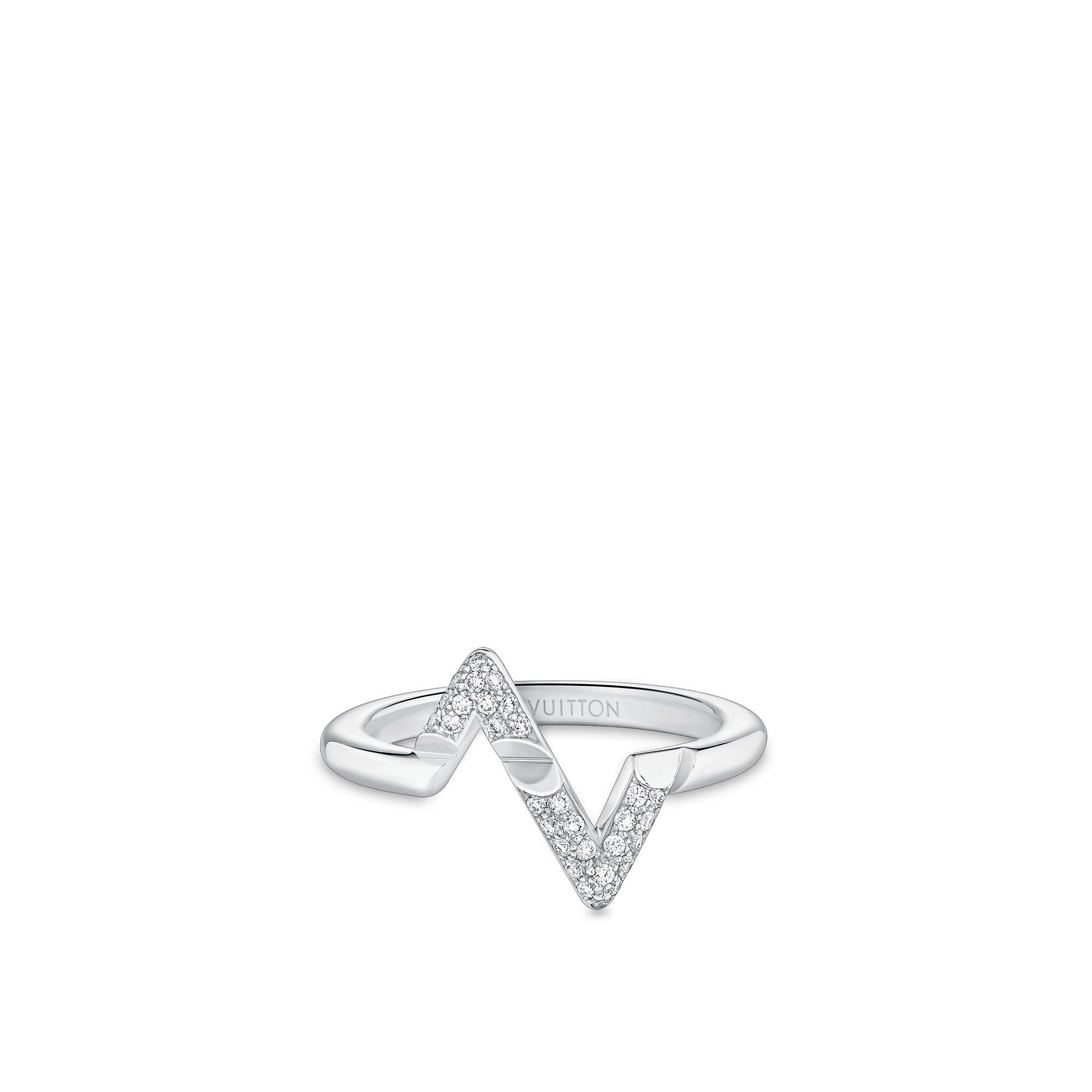 LV Volt Upside Down Ring, White Gold And Diamonds - 3