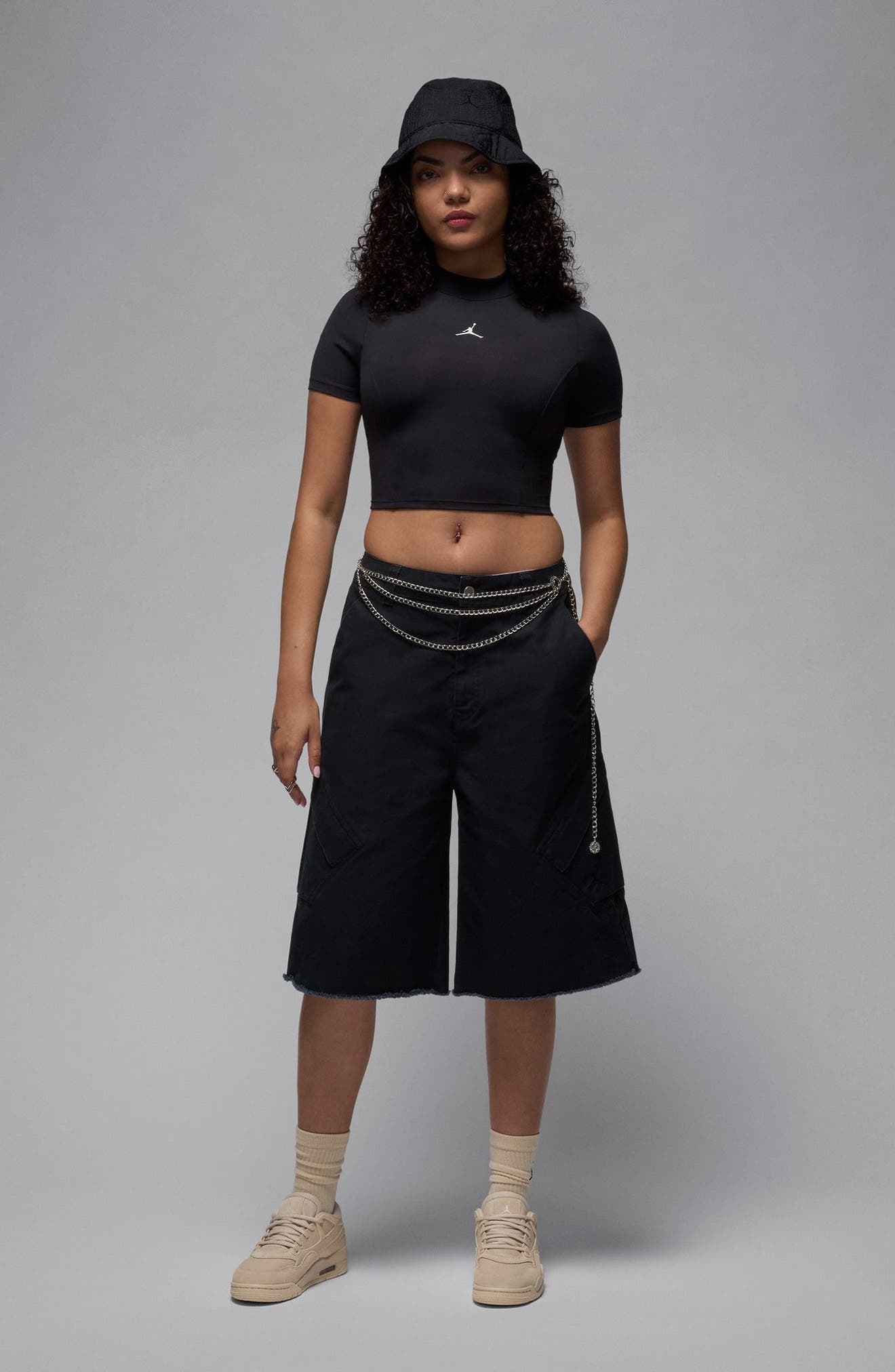 Jordan Flight Chicago Cotton Big Shorts in Black at Nordstrom - 7