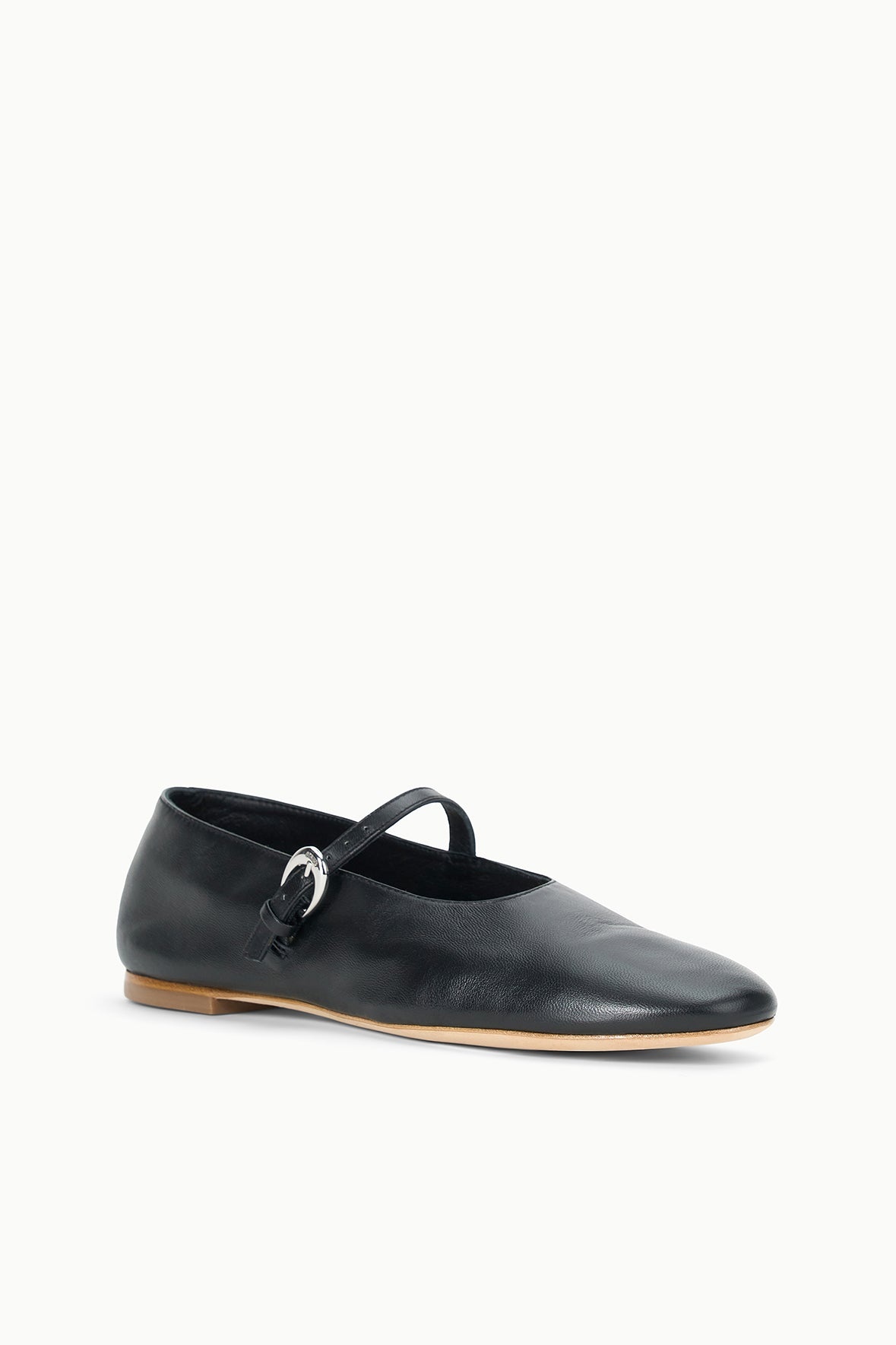 STAUD ALBA MARY JANE BALLET FLAT BLACK - 3