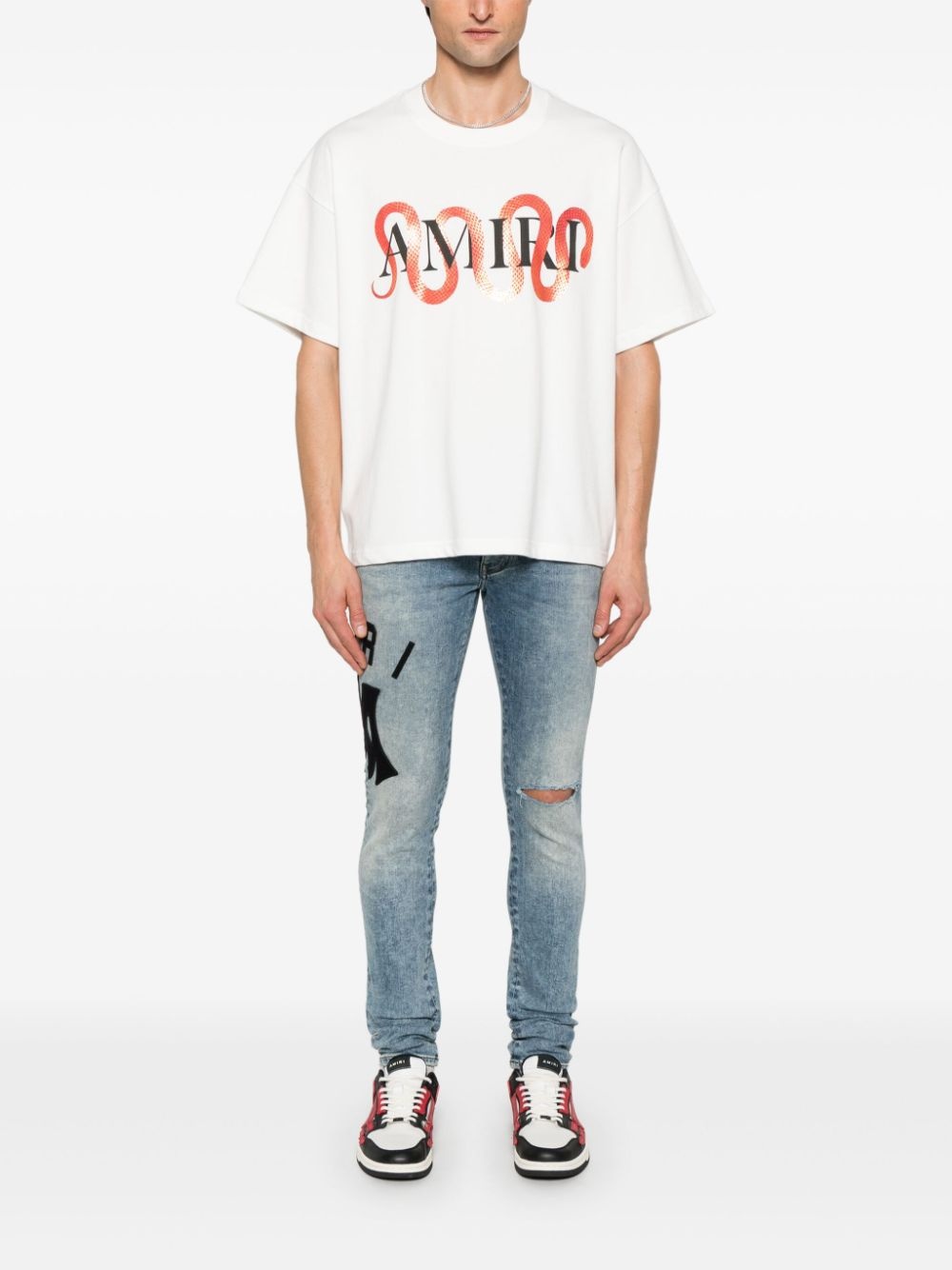 logo-appliqué skinny jeans - 2