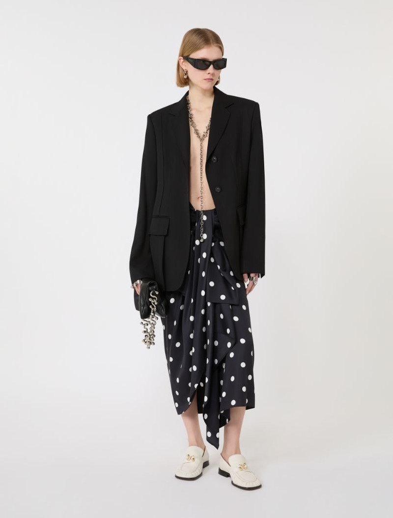 Sportmax Silk twill knot skirt - black outlook