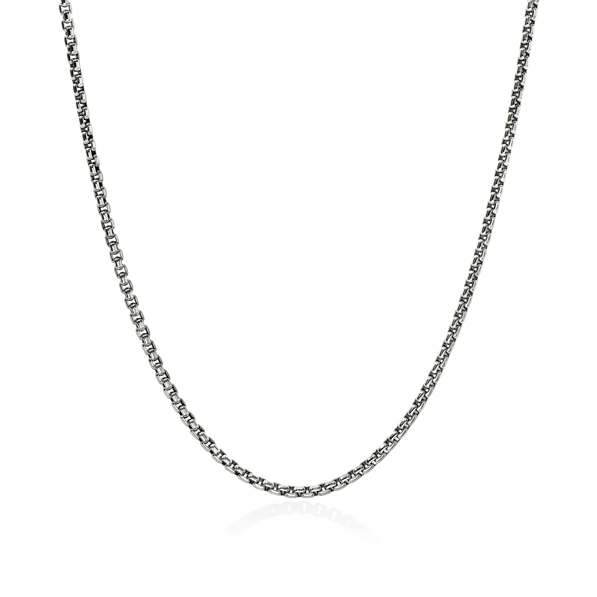 Box Chain Necklace, Sterling Silver, 2.7MM - 1