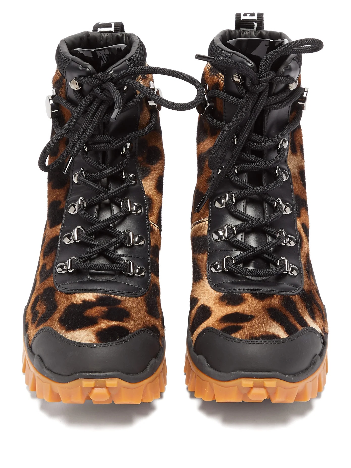 Helis leopard-print calf-hair hiking boots - 5