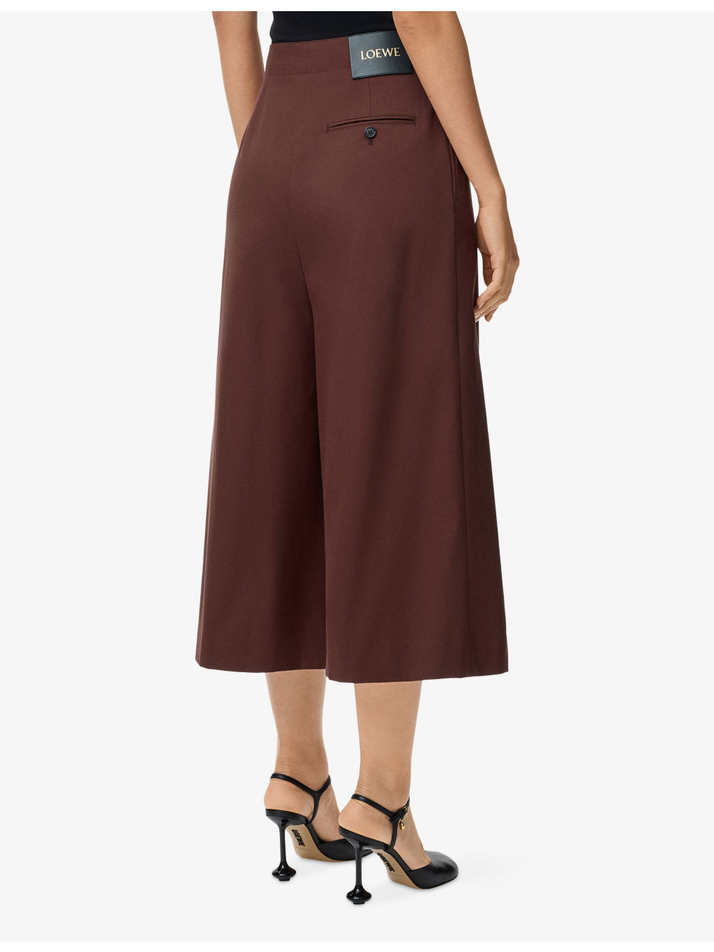 Cropped Belted Cotton-Silk Blend Trousers - 4