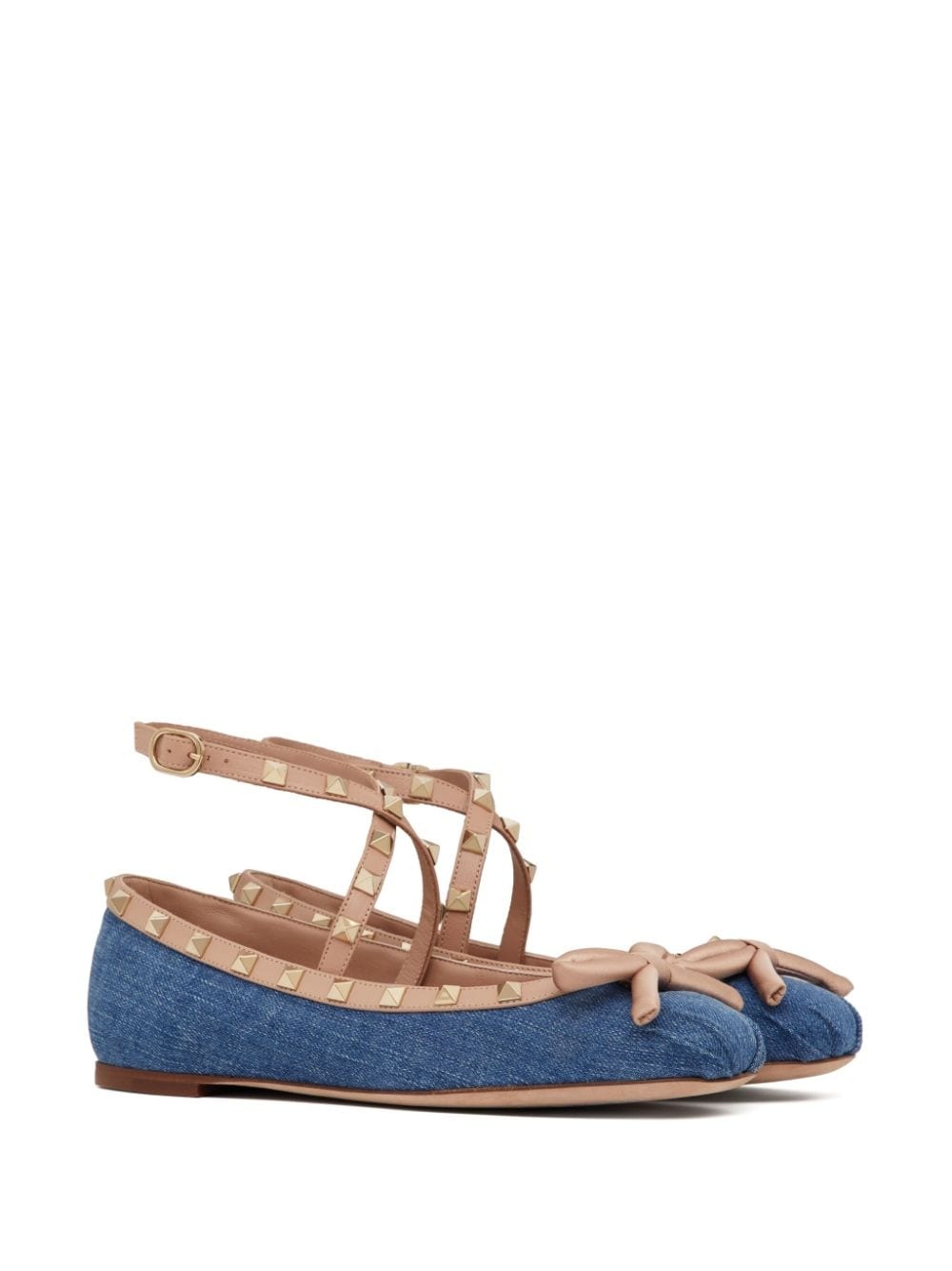 Rockstud denim ballerina shoes - 2