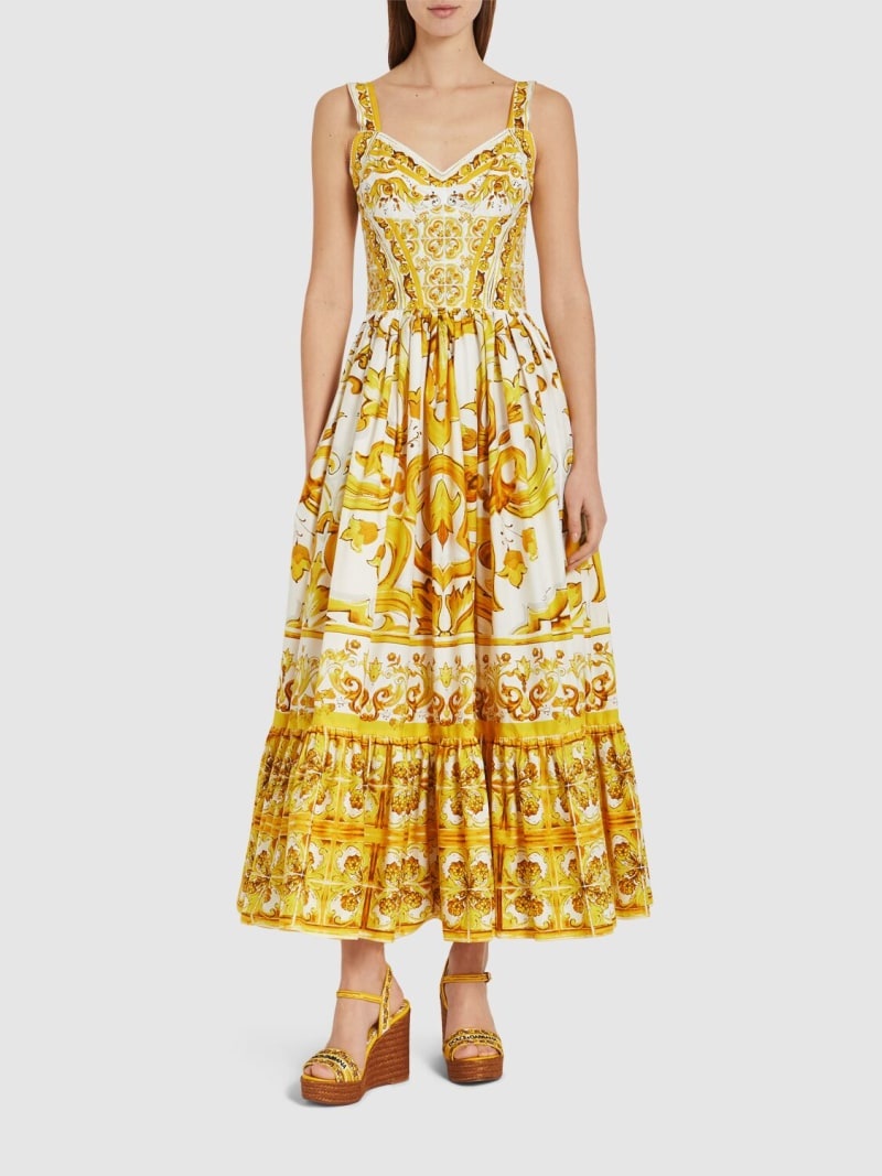 Maiolica printed poplin midi dress - 2