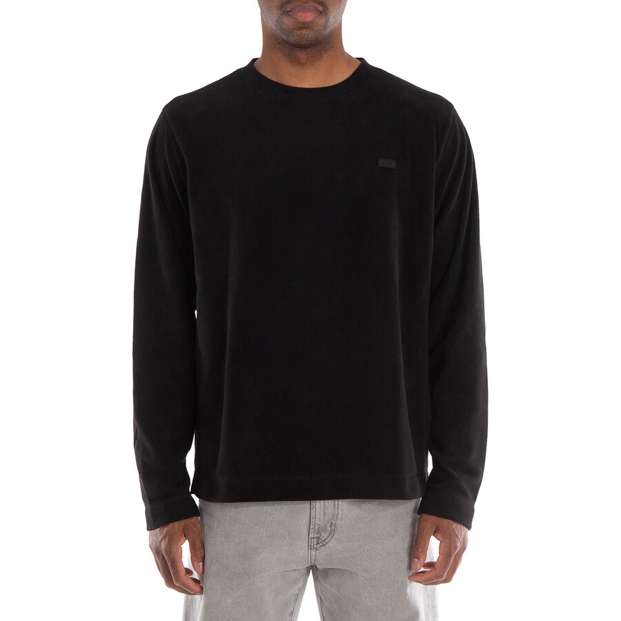 Rains Men's Black Addis Fleece Crewneck Sweatshirt - 3