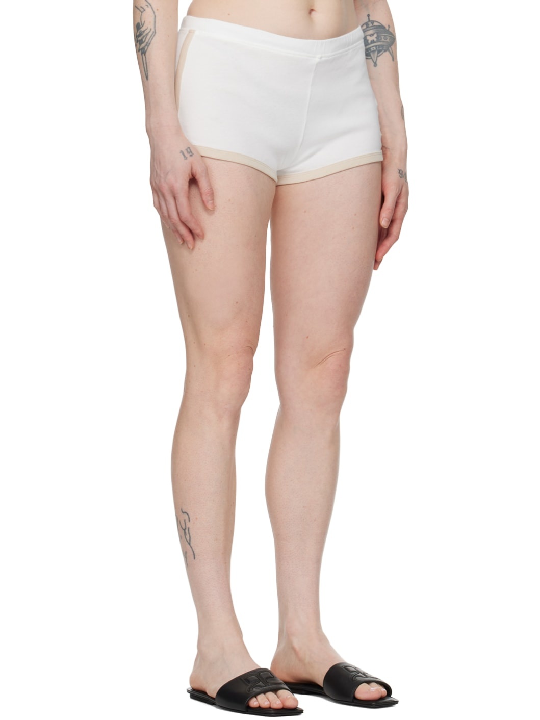 White Contrast Shorts - 2