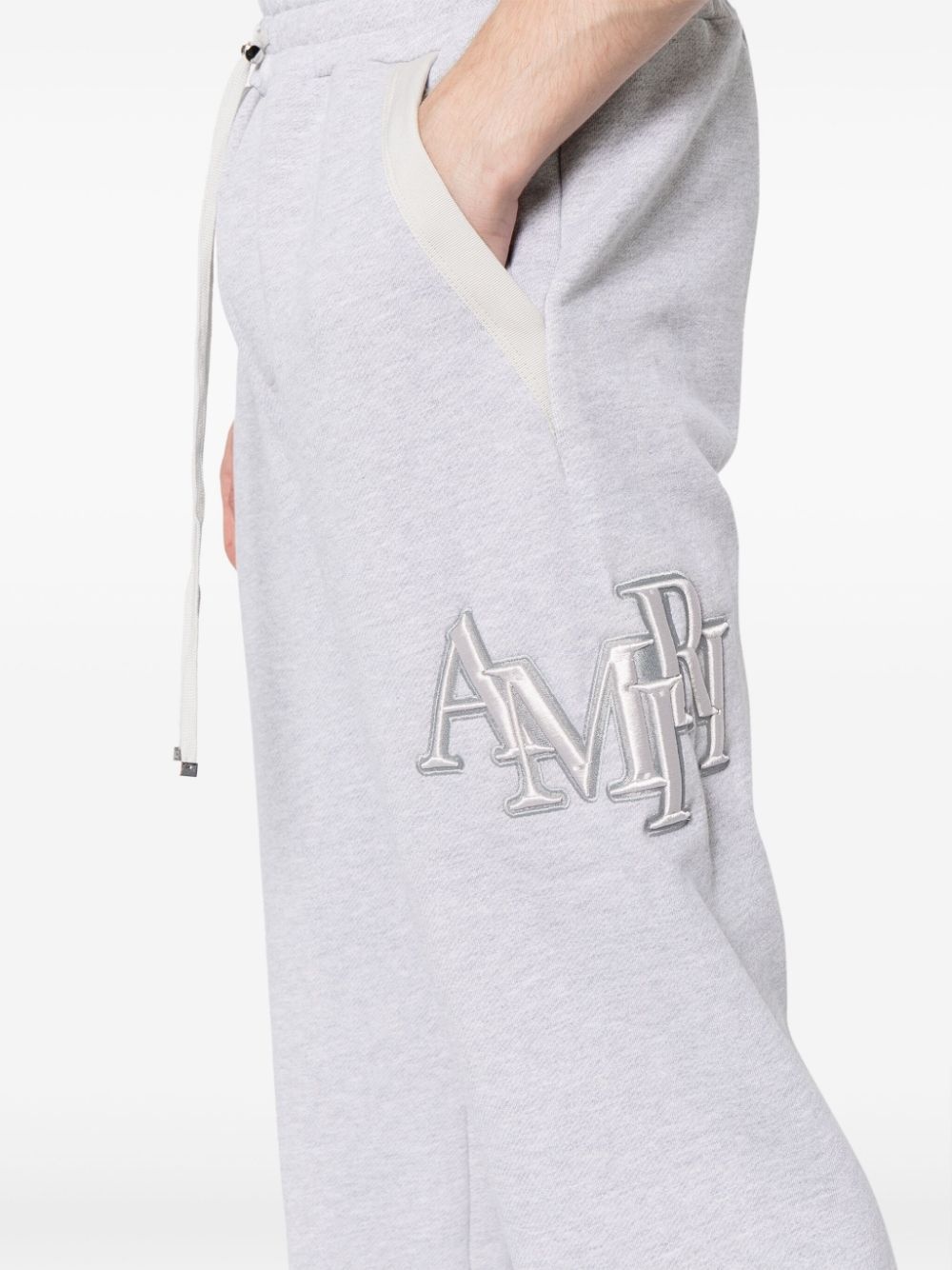 Staggered logo-embroidered track pants - 5