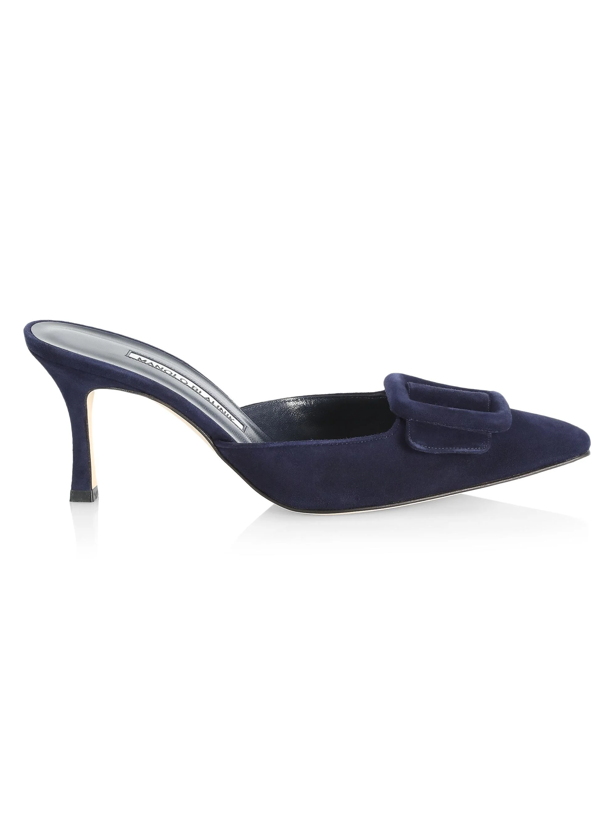 Women's Maysale 70MM Buckle Suede Mules - Navy - 1