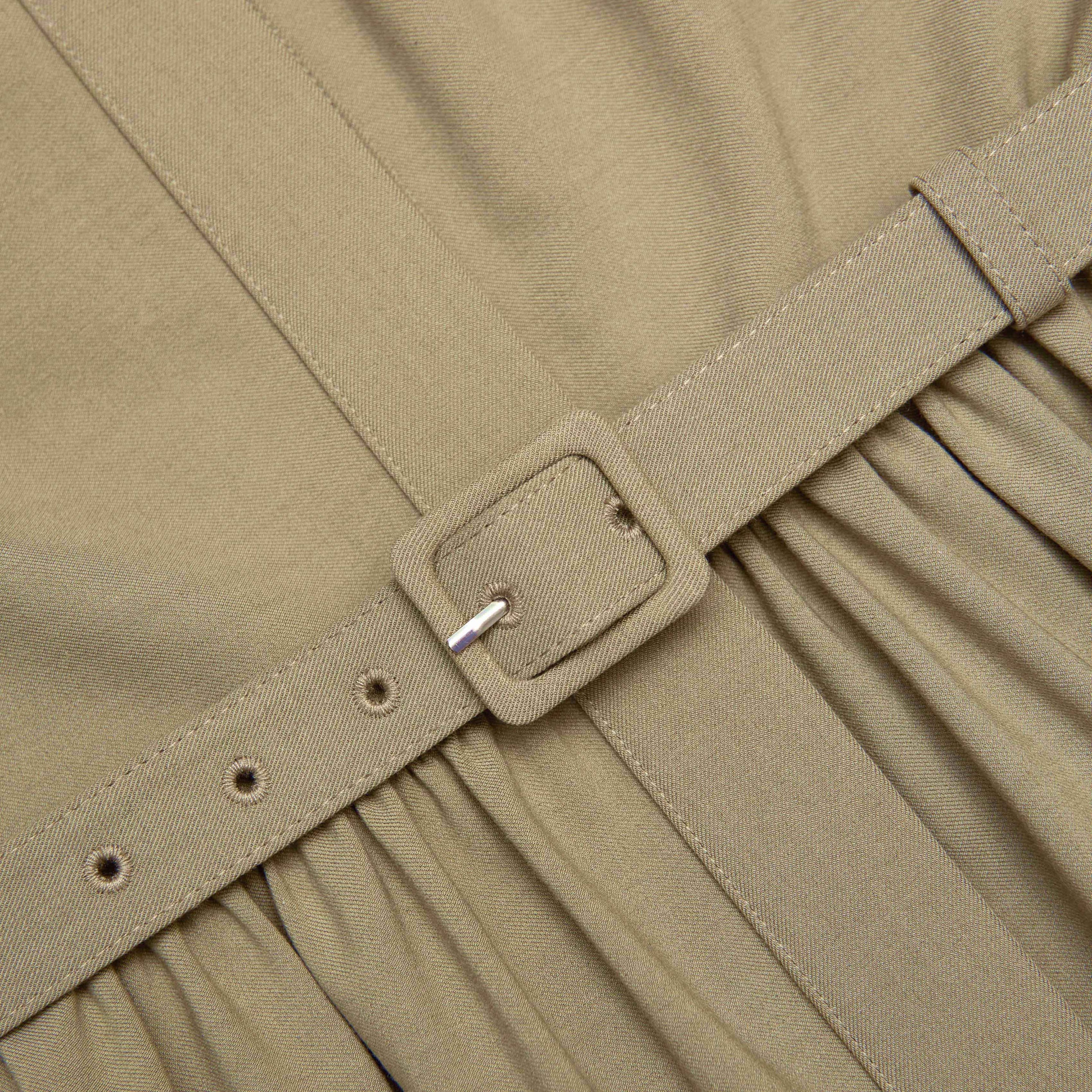 Beige Sleeveless Twill Maxi Dress - 5