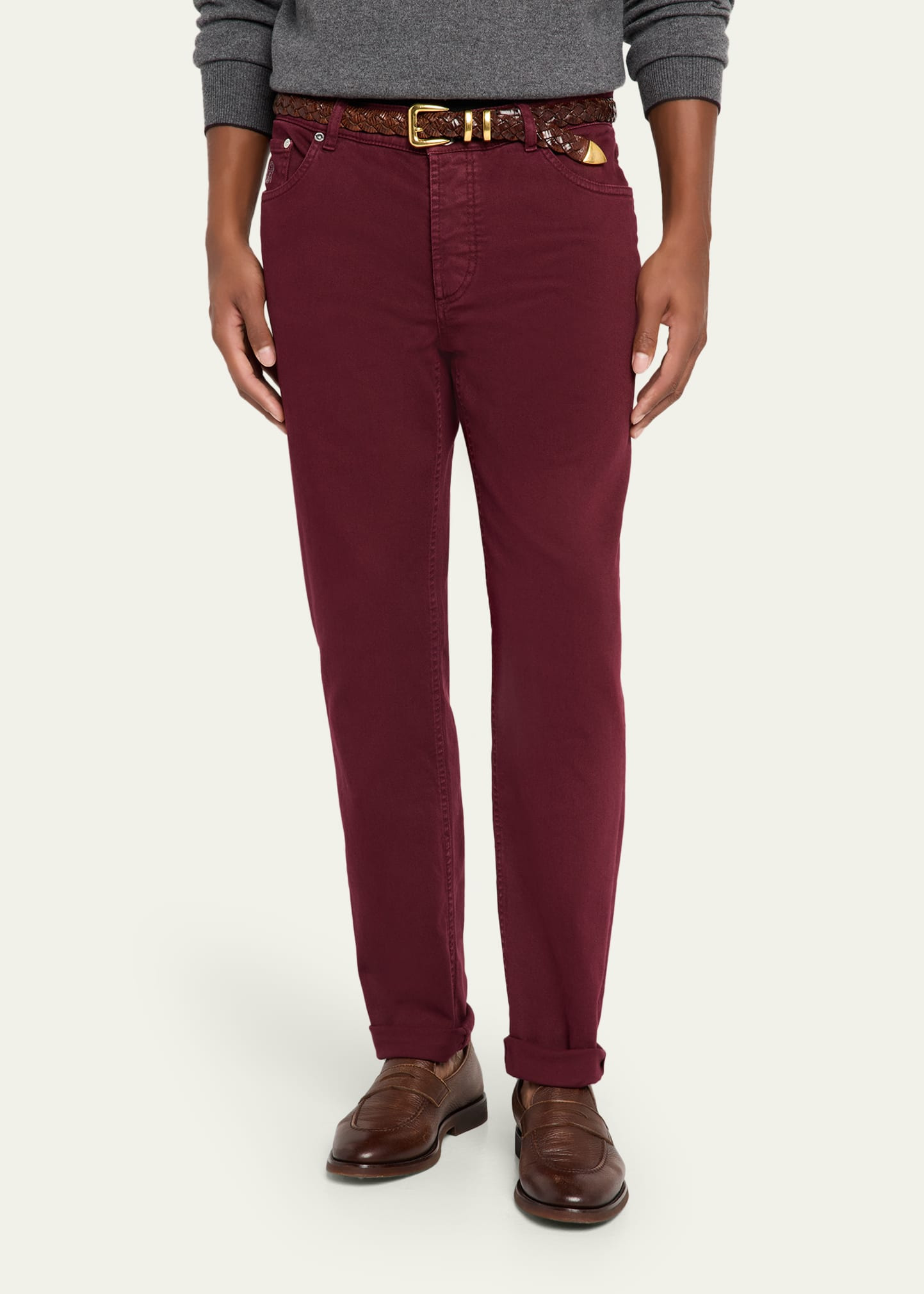 Men's Traditional-Fit Denim Five-Pocket Pants - 4