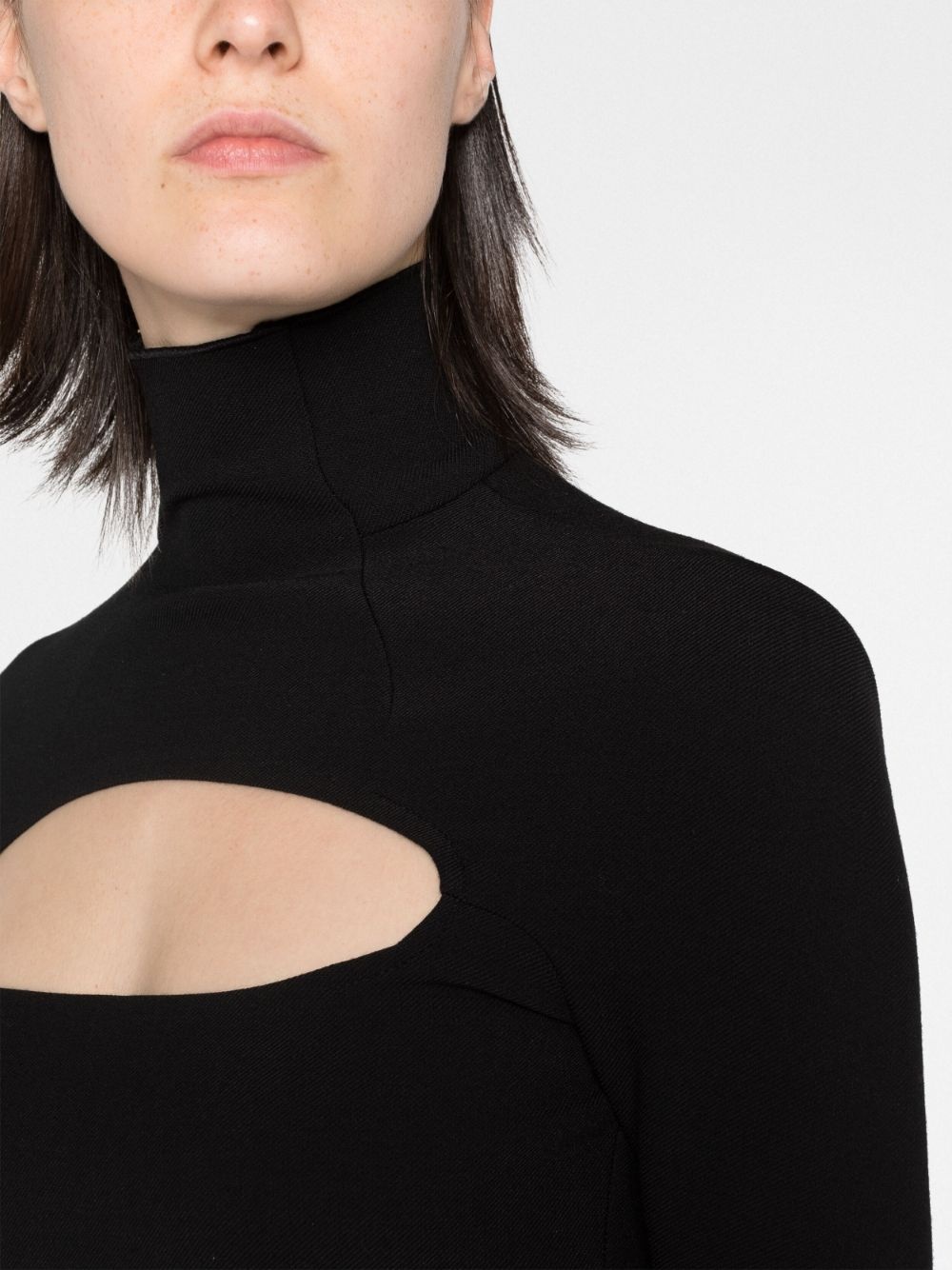 cut-out roll-neck jumper - 3