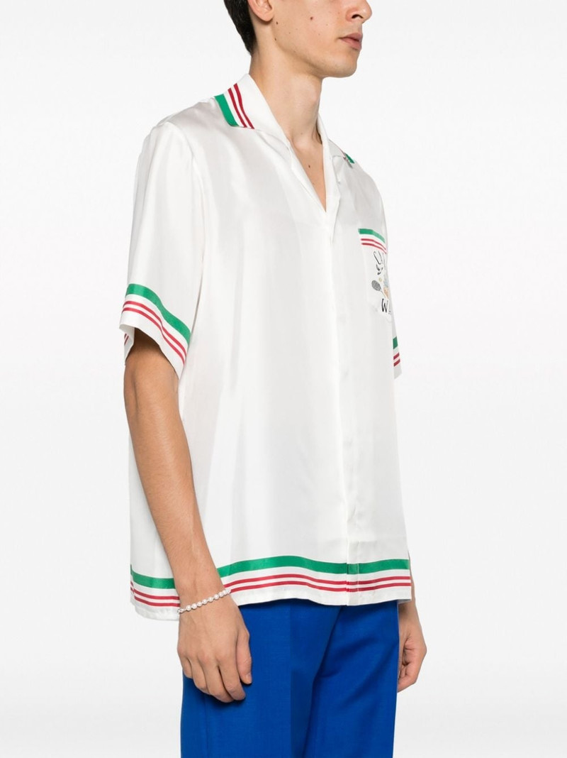 Tennis Club Icon striped silk shirt 4