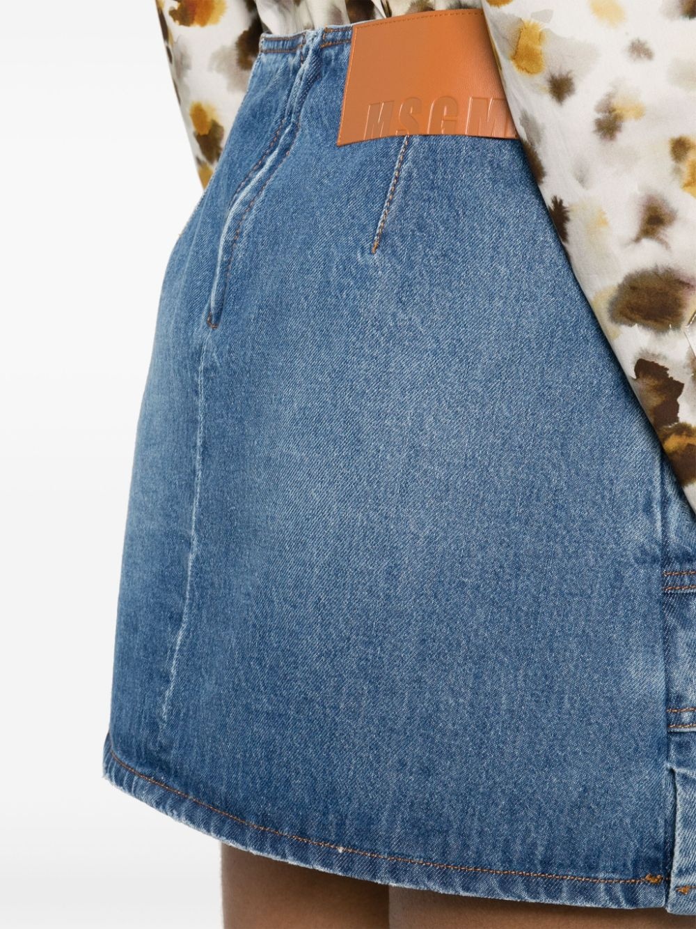asymmetric denim mini skirt - 5