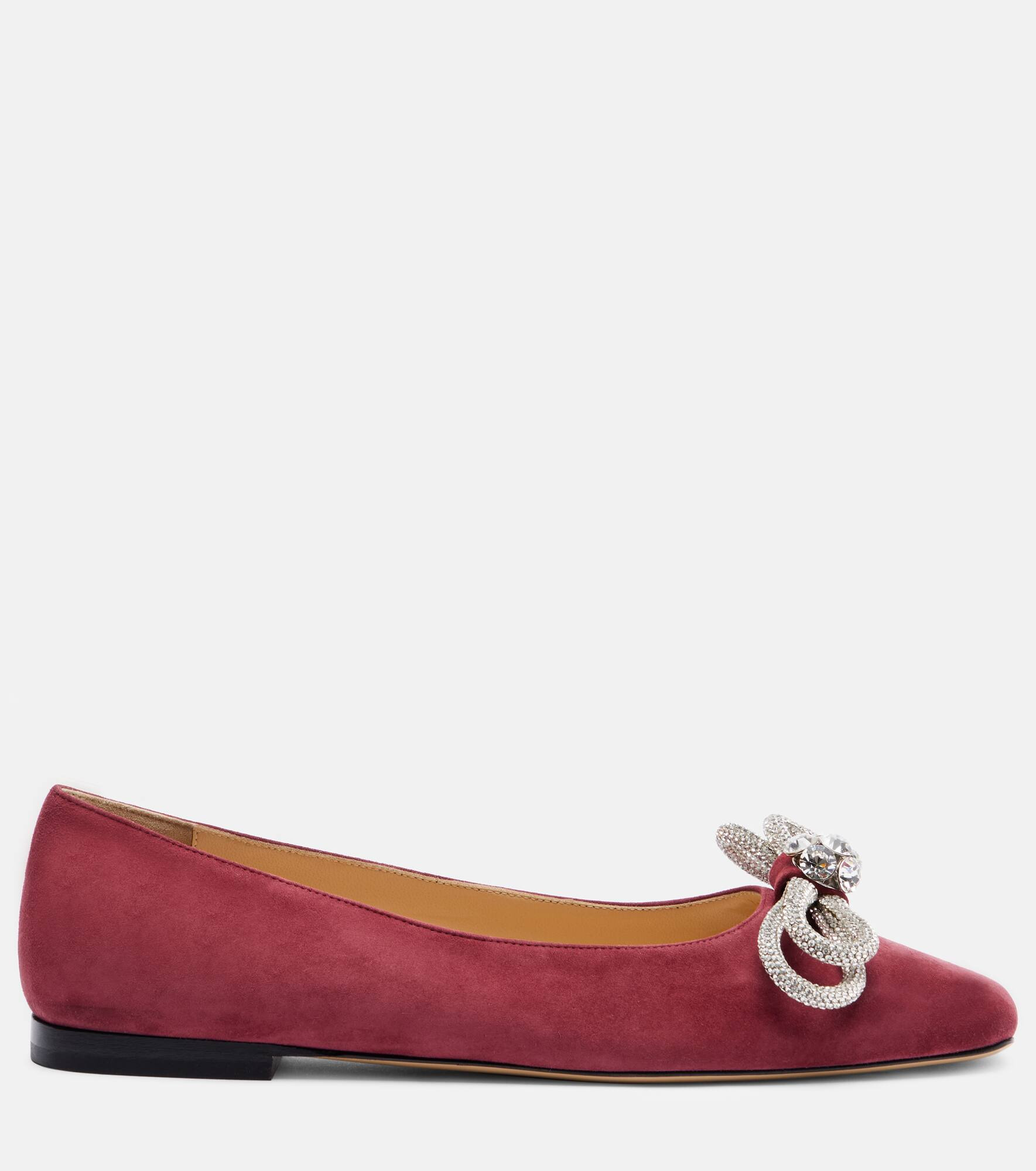 Double Bow embellished suede ballet flats - 4